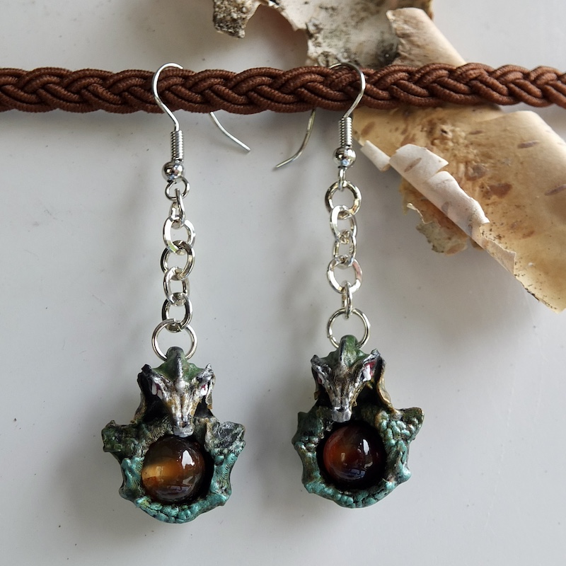 Boucles d'oreilles Dragons Agate V1