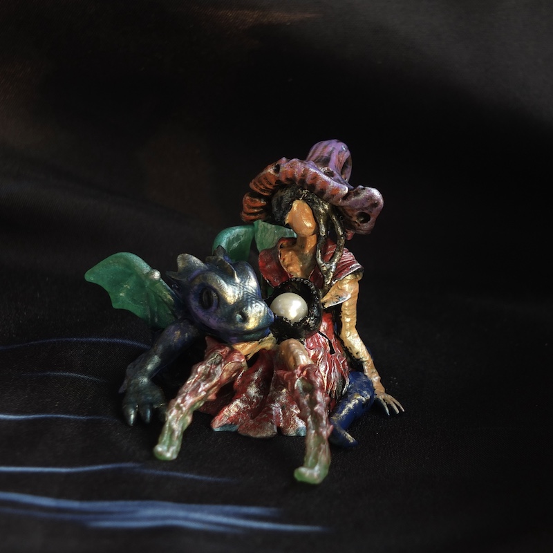 Figurine %22Brindille et BB Dragon%22 Nacre 3