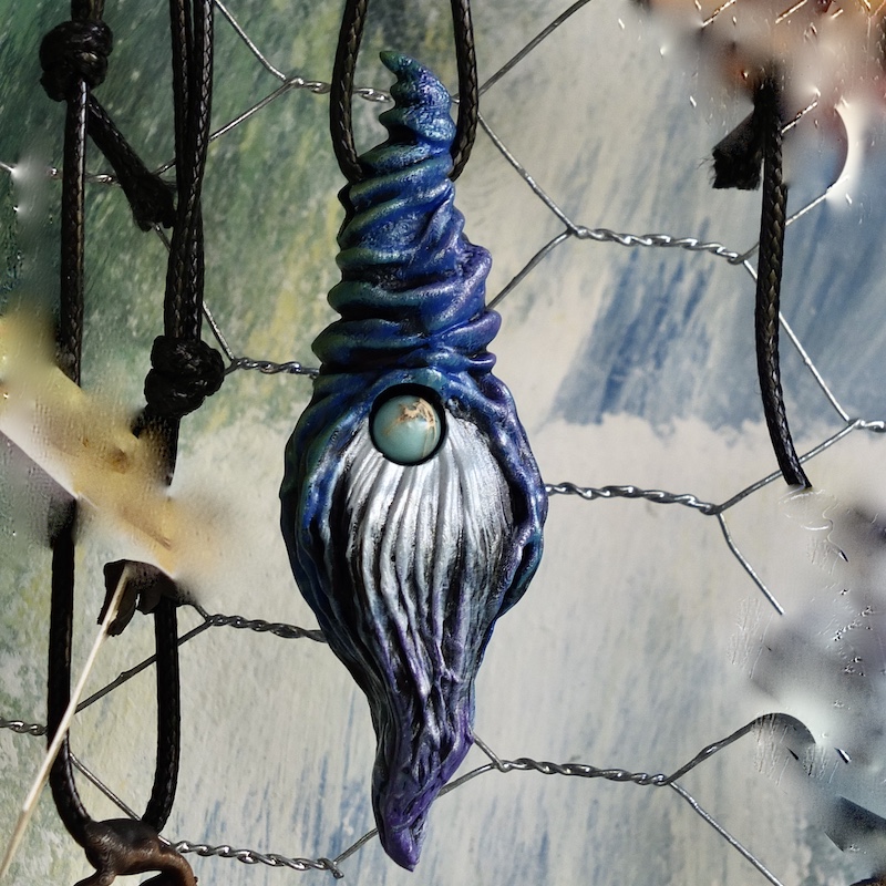 Pendentif %22Espiègle%22 Jaspe Aqua 2