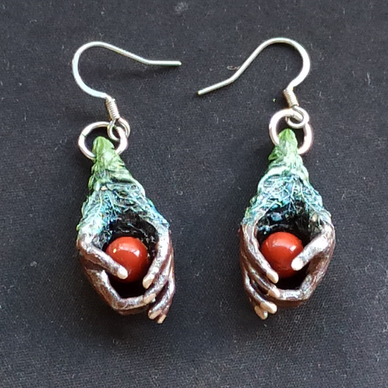 Graine d'amour boucles d'oreilles Jaspe rouge