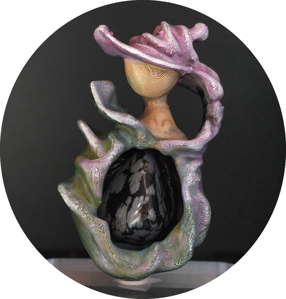 Pendentif Obsidienne mouchetée GM - Pendentif pierre naturelle Gaia Passion - Le secret des lutins