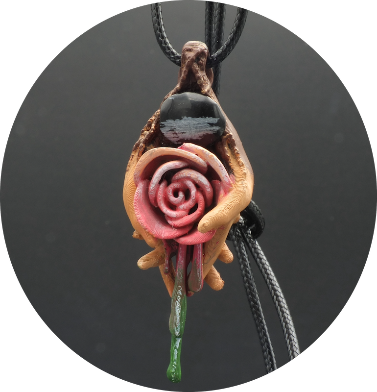 Pendentif Obsidienne neige bis- Pendentif pierre naturelle Gaia Passion - Le secret des lutins.2