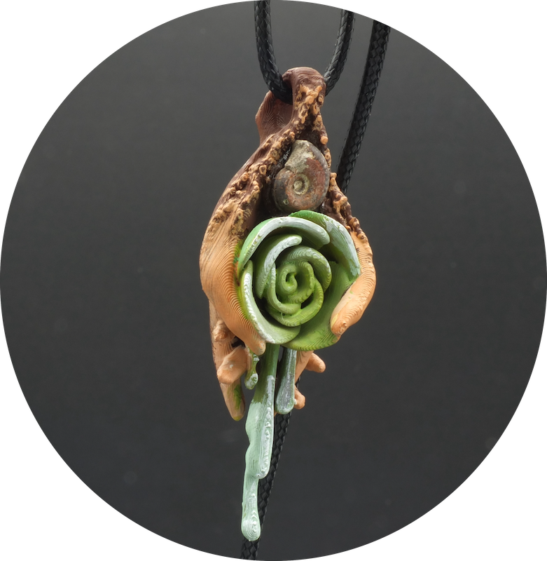 Pendentif Ammonite2 bis - Pendentif pierre naturelle Gaia Passion - Le secret des lutins.2