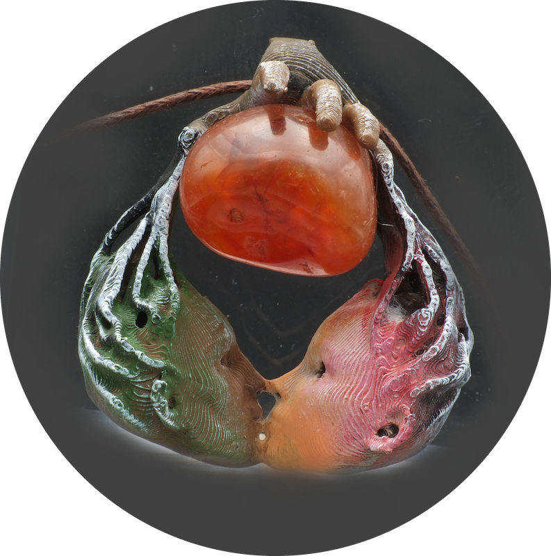 Pendentif Amour volé Cornaline-pierre naturelle Gaia Passion-Le secret des lutins