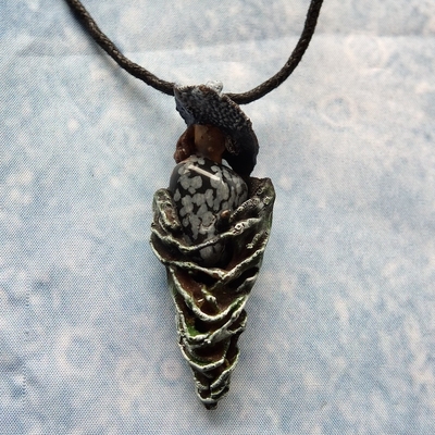 Pendentif Portefaix Jaspe Dalmatien V1