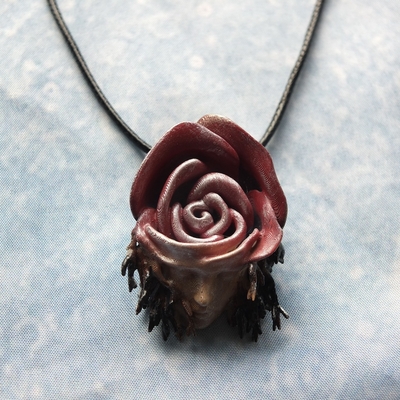 Collier pendentif ovale en pierre naturelle en acier inoxydable cristal de broui