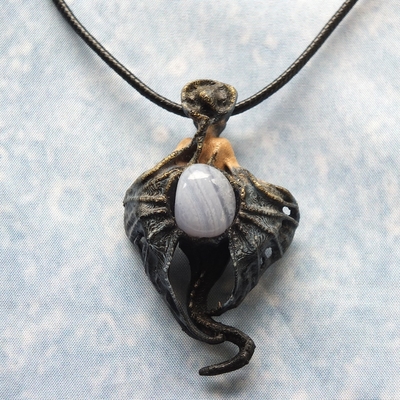 Pendentif Dragonnière Calcédoine V1