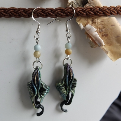Boucles d'oreilles Le vol du Dragon Amazonite V2
