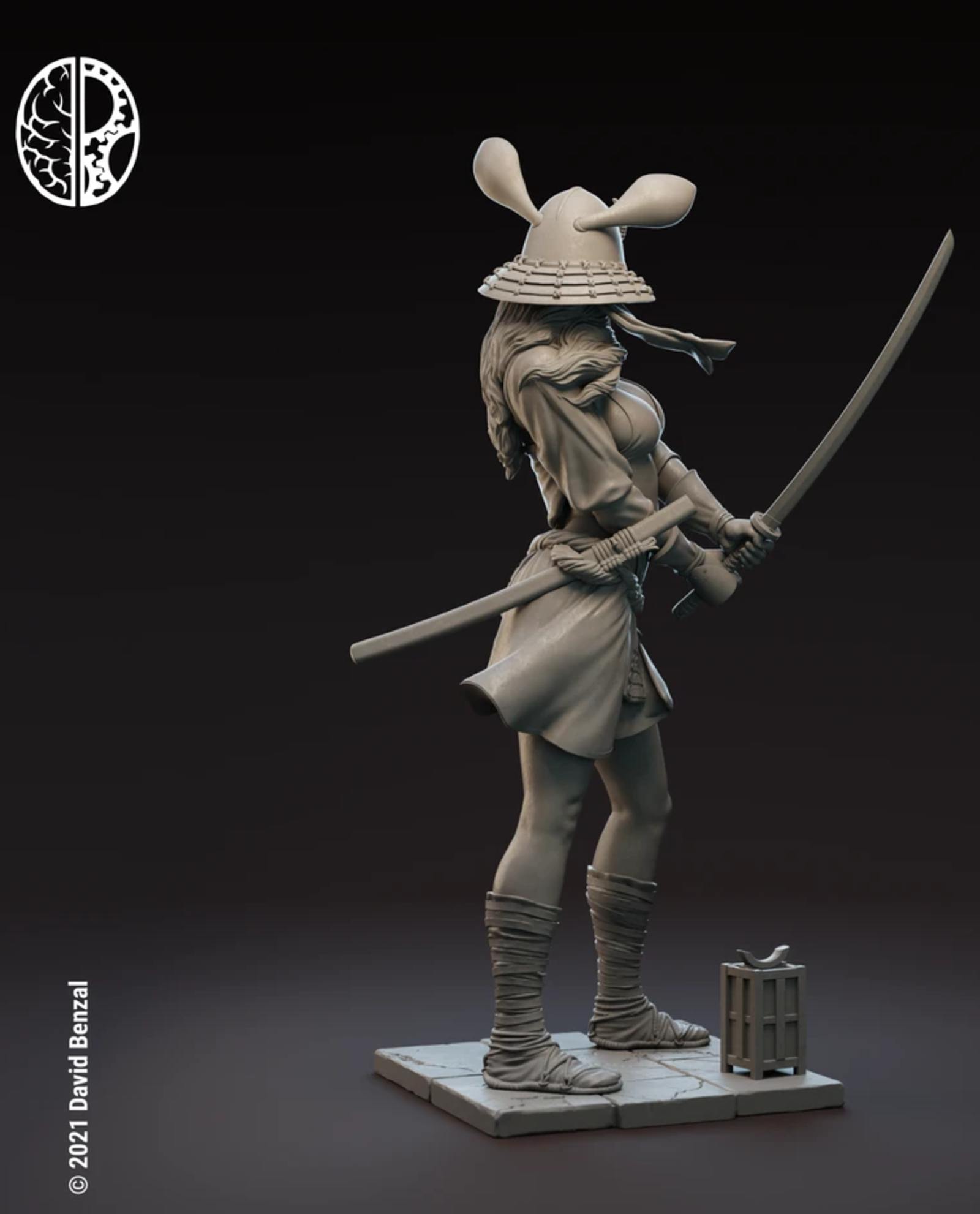 Miniature-75mm-Mindwork-Games-Samurai-Girl-unpainted-rear-stonebeard-miniature (1)