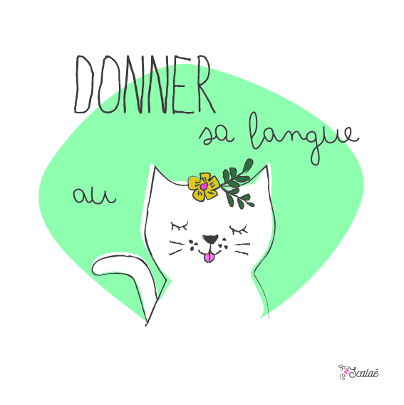 Scalae affiche donner sa langue au chat