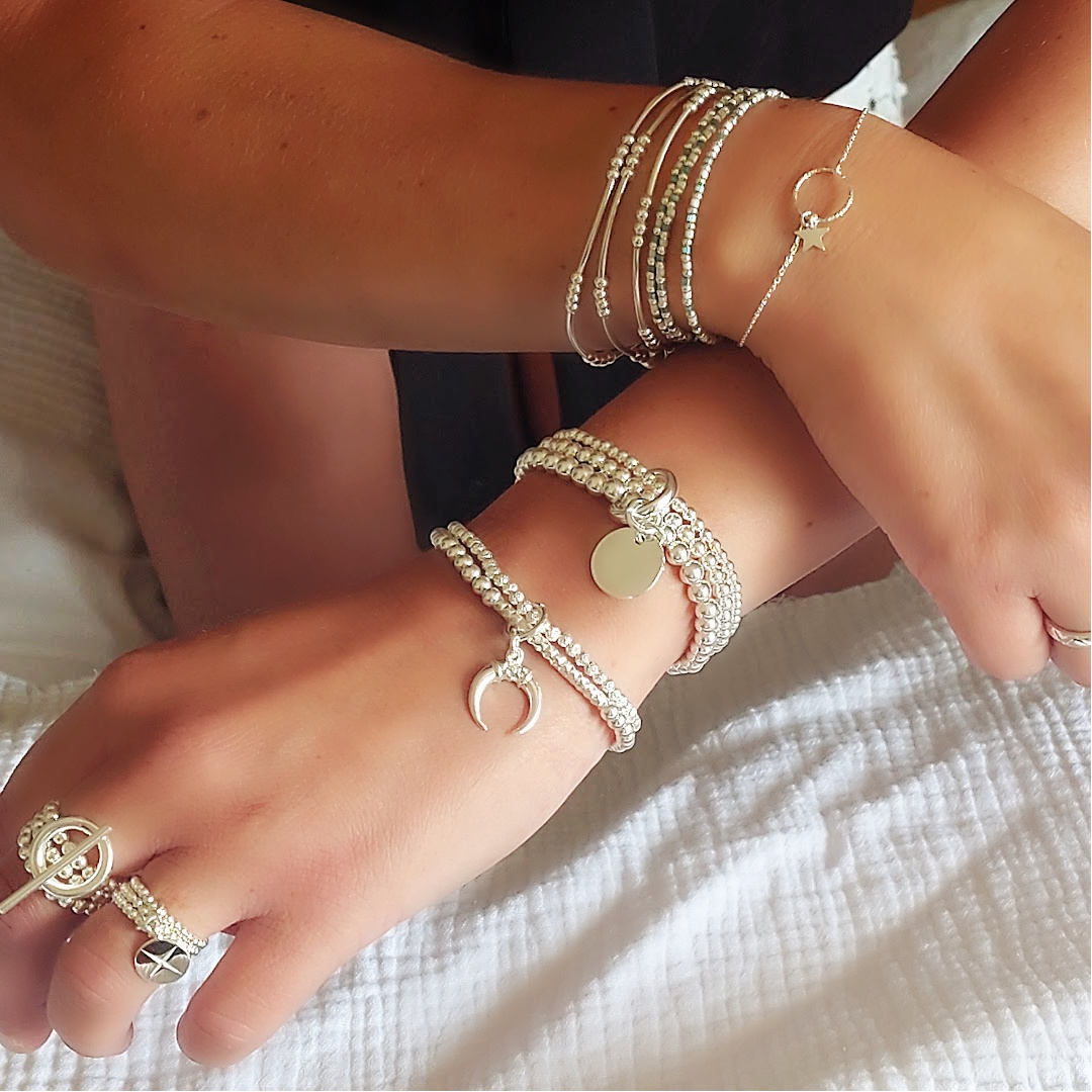 LALLY BRACELET ARGENT 925 CORNE DOUBLE TOURS