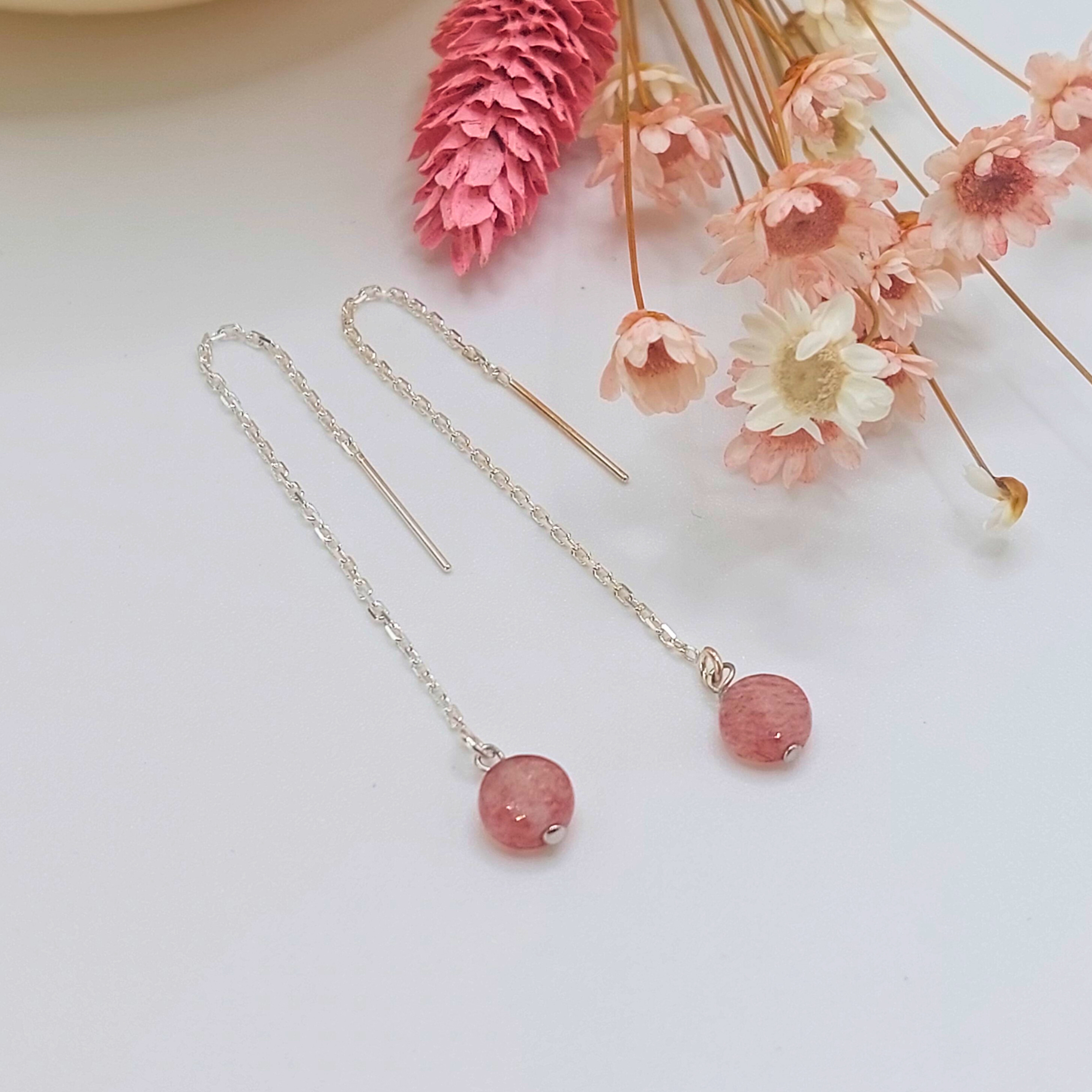 boucles-d-oreilles-pendantes-chaines-argent-925-quartz-fraise-l-insolente-bijoux