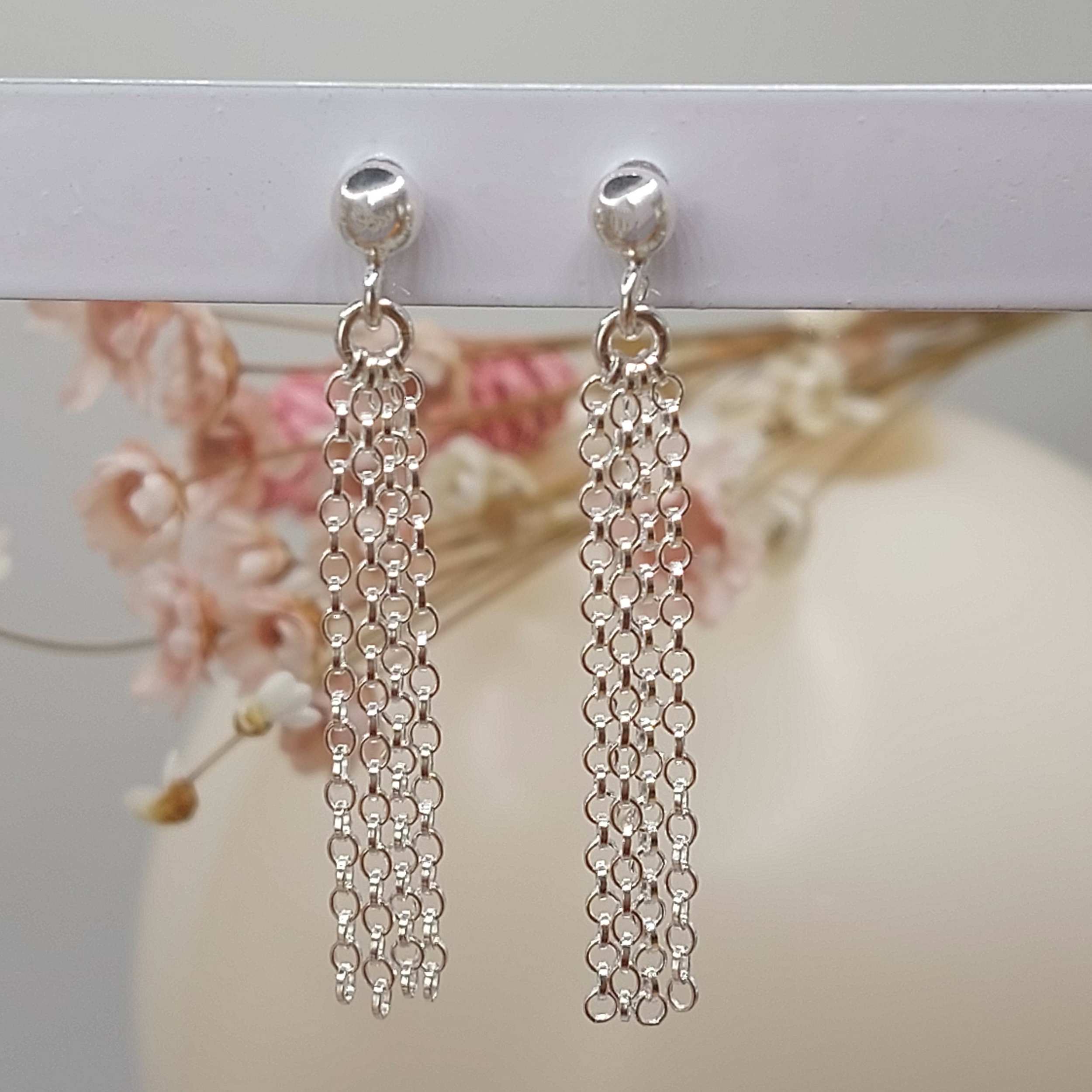 Boucles d'oreilles larges traversantes argent 925, BO longues, pendantes -  Detail de Mode