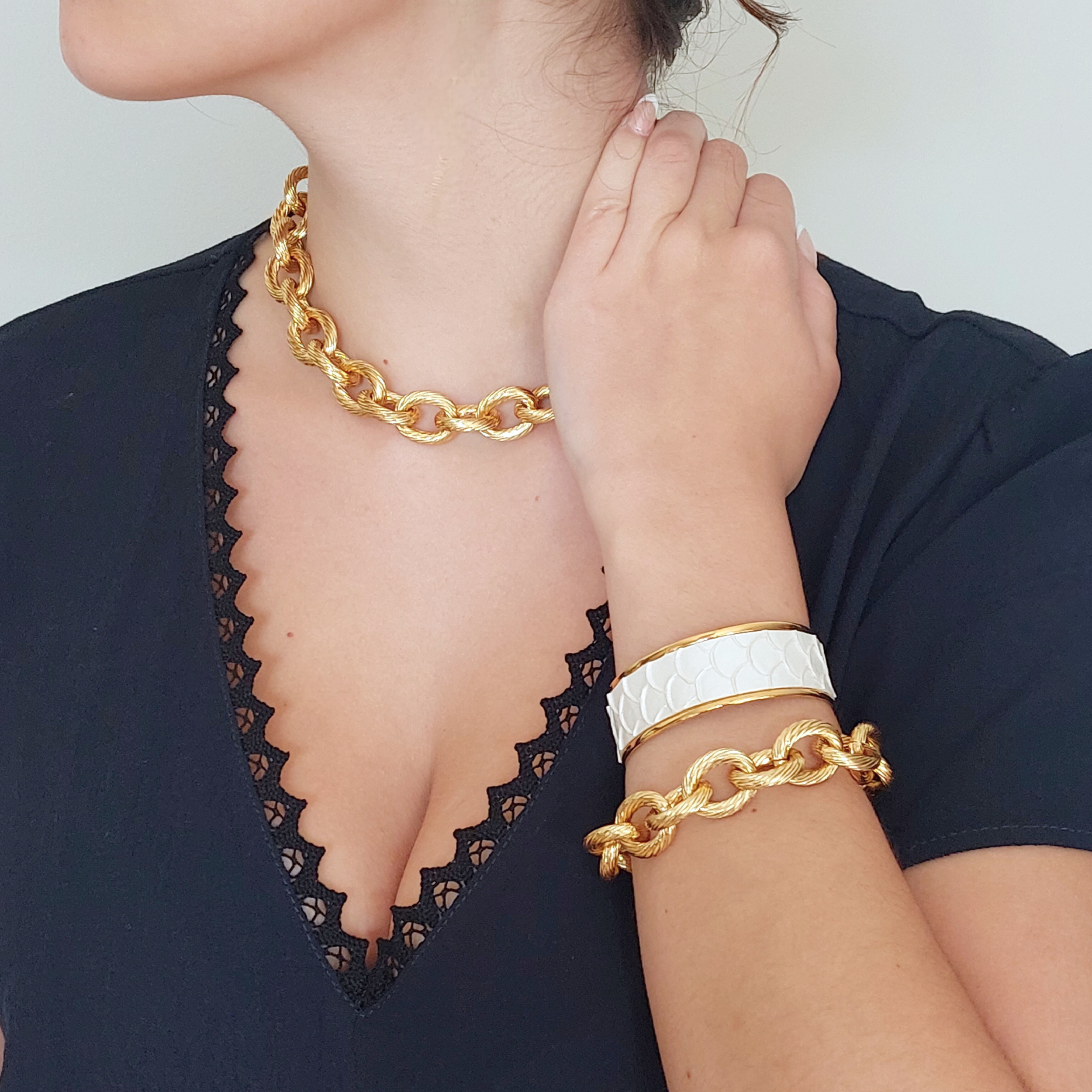 Lot De 4 Bracelets Femme Dorés Or - Chaînettes En Acier Inoxydable, Neuf Sans Emballage - Bijoux Fantaisie