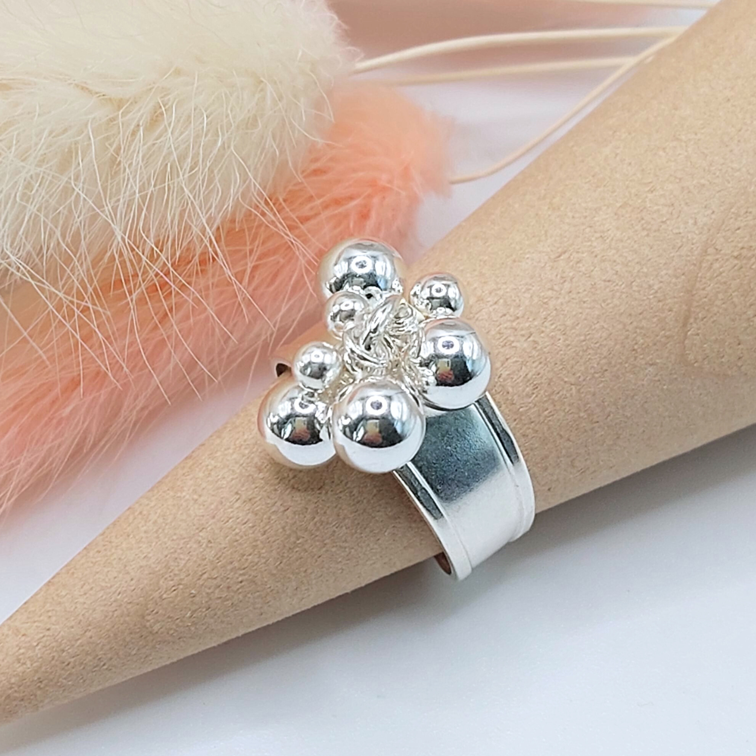 Bague Pampilles En Argent 925/1000 Massif - Occasion