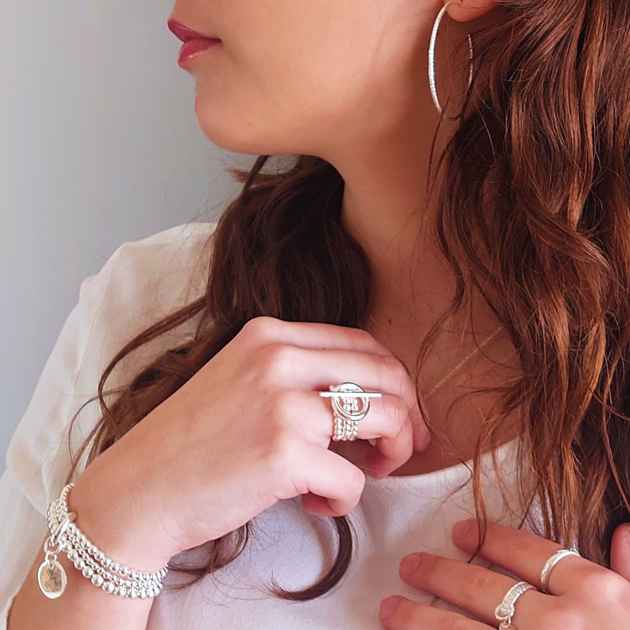 Bague En Argent Taille Extensible – Occasion, Style Simple Et Ajustable
