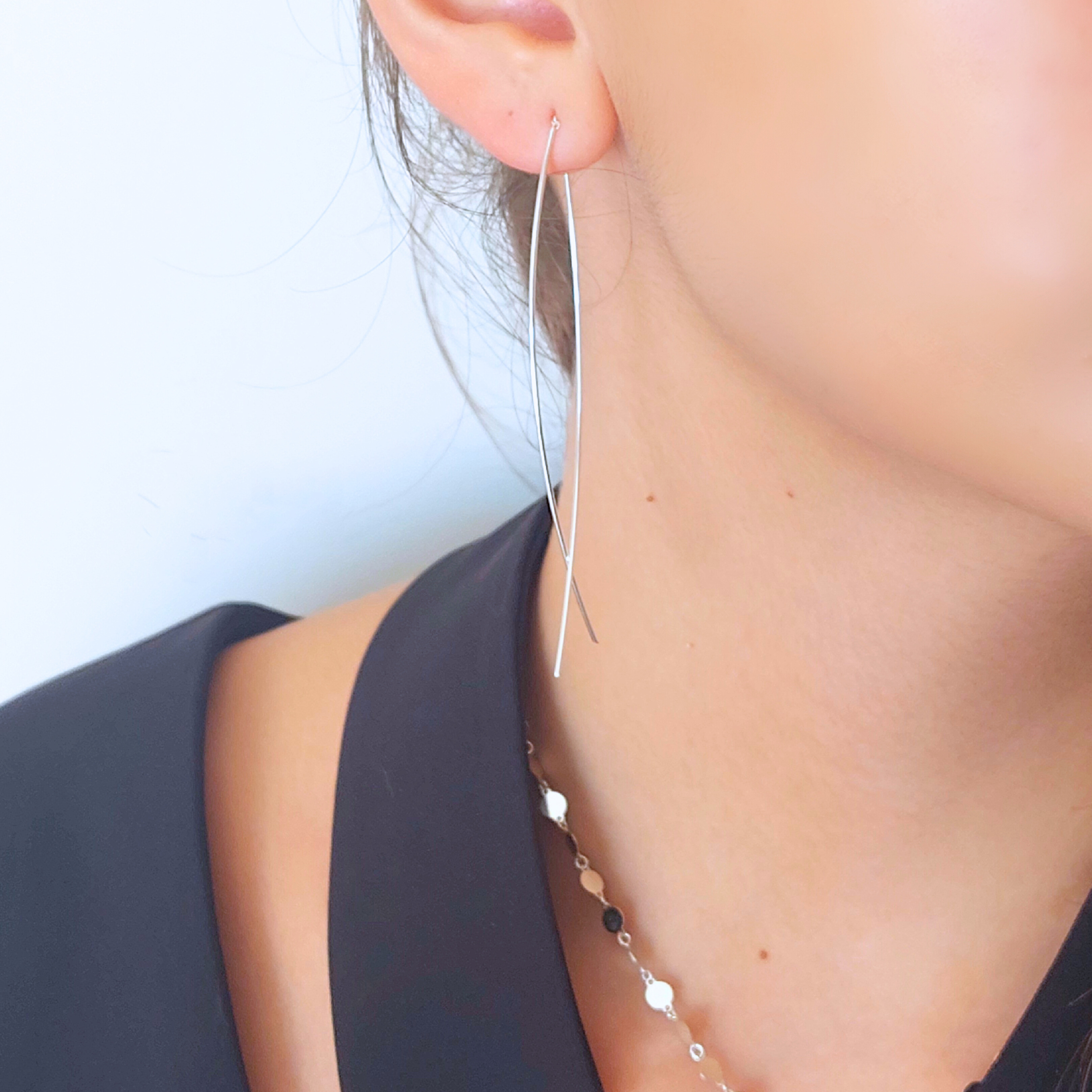 Boucles D'oreilles Pendantes Anciennes En Argent 925 - Bijou Vintage - Occasion