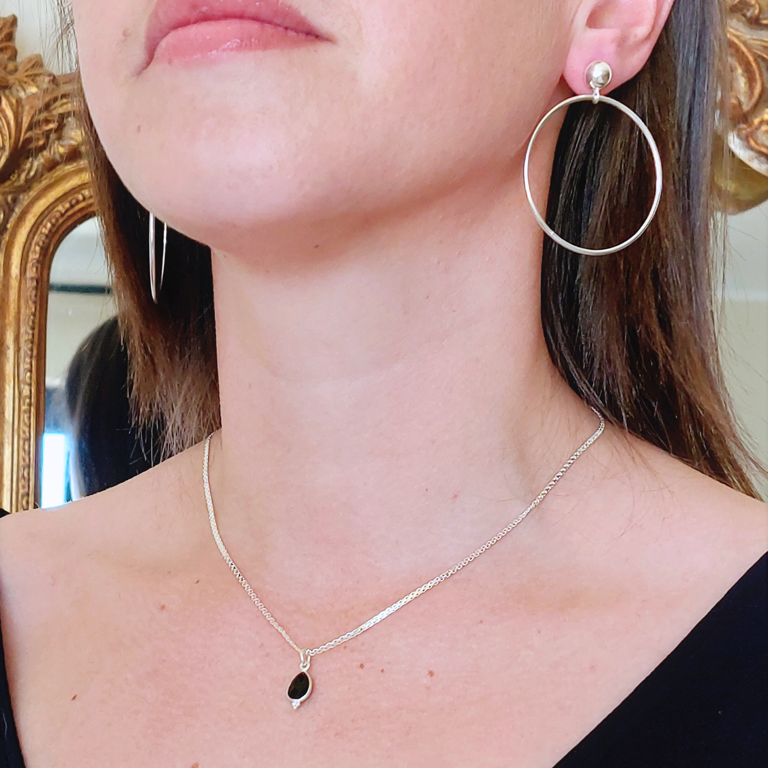 Collier En Argent 925 Et Onyx Noir – Modèle C-AR-12 – Neuf Avec étiquettes