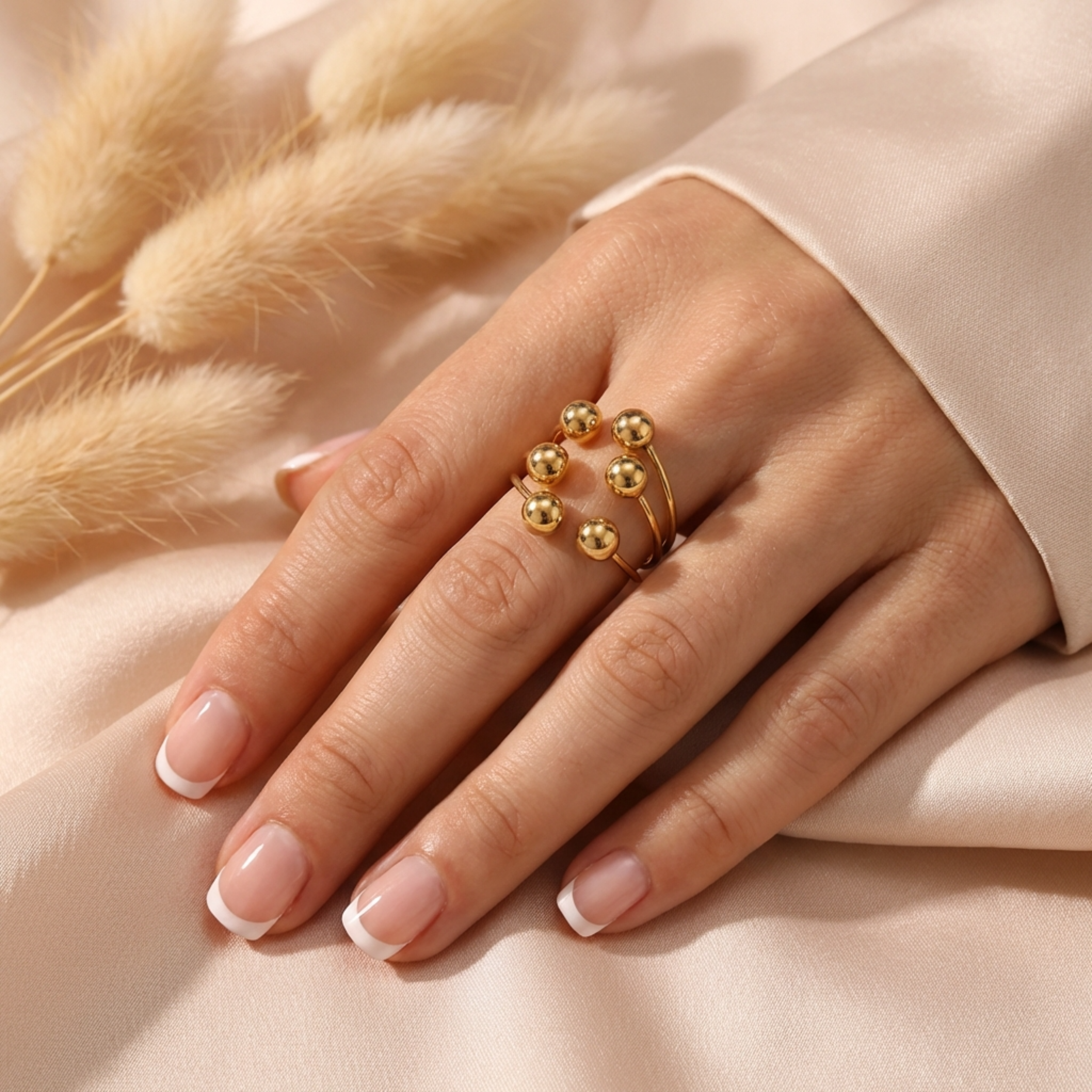 bague-ajustable-6-boules-acier-inoxydable-doré-l-insolente-bijoux