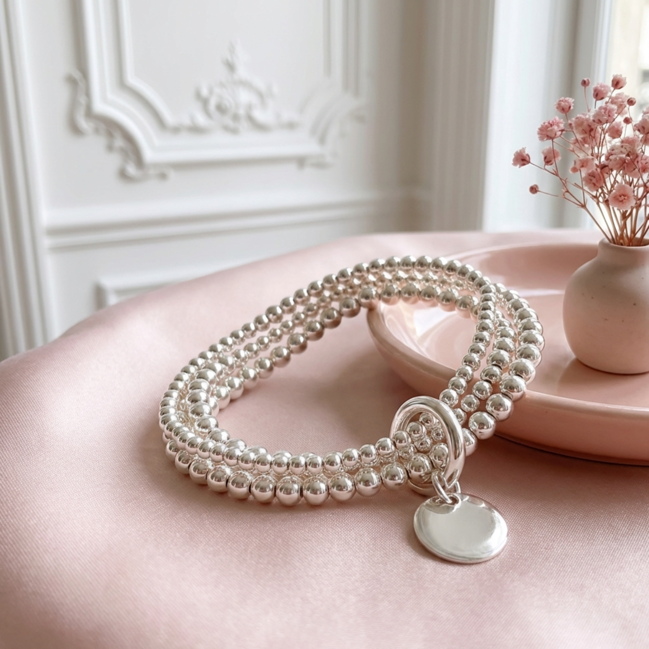 bracelet-argent-925-massif-triple-rangs-medaille-elastique-linsolente-bijoux-garance