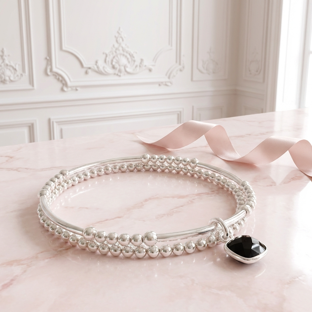 bracelet-2-rangs-elastique-double-femme-argent-massif-925-onyx-noir-linsolente-bijoux