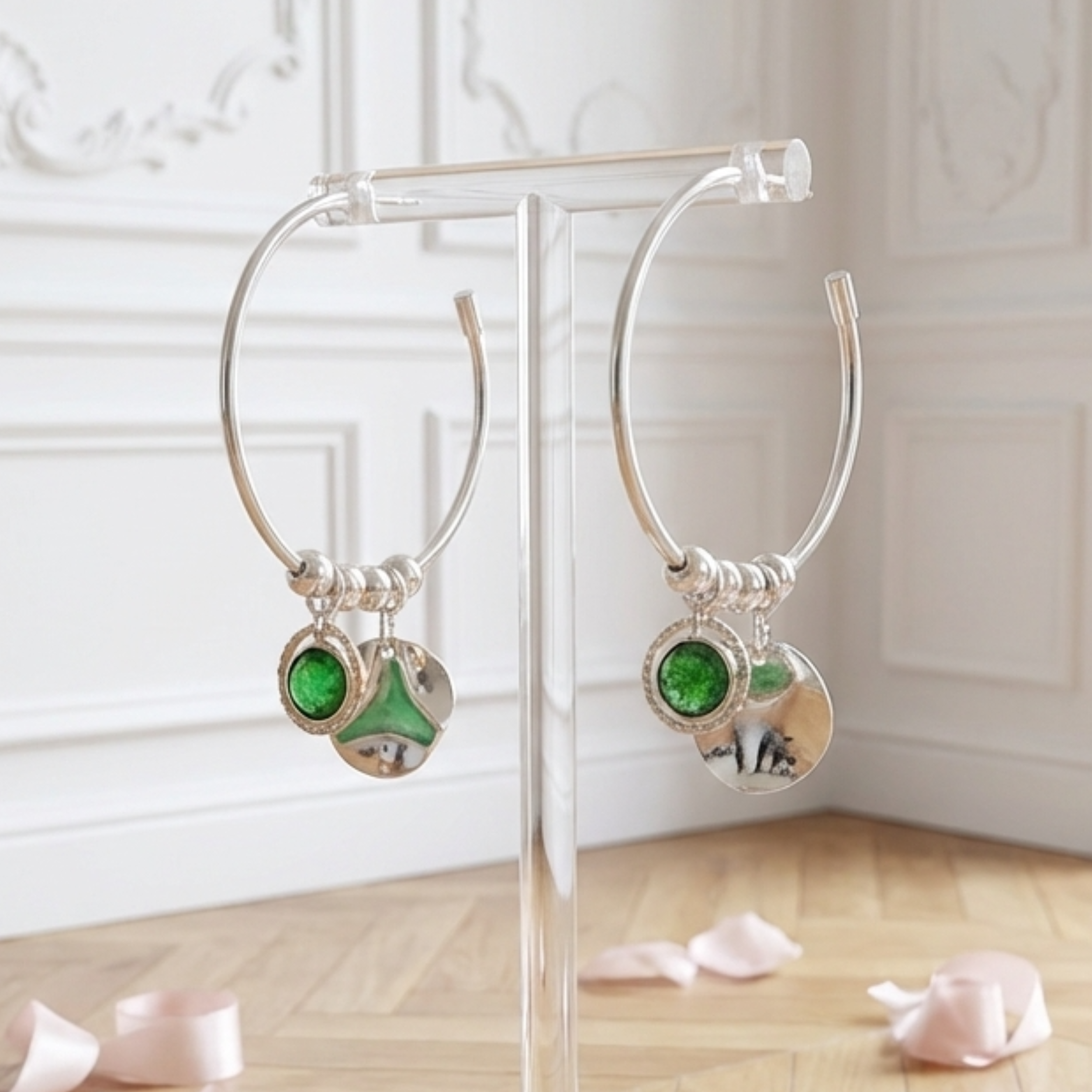 boucles-d-oreilles-creoles-femme-argent-925-massif-lithotherapie-jade-verte-l-insolente-bijoux