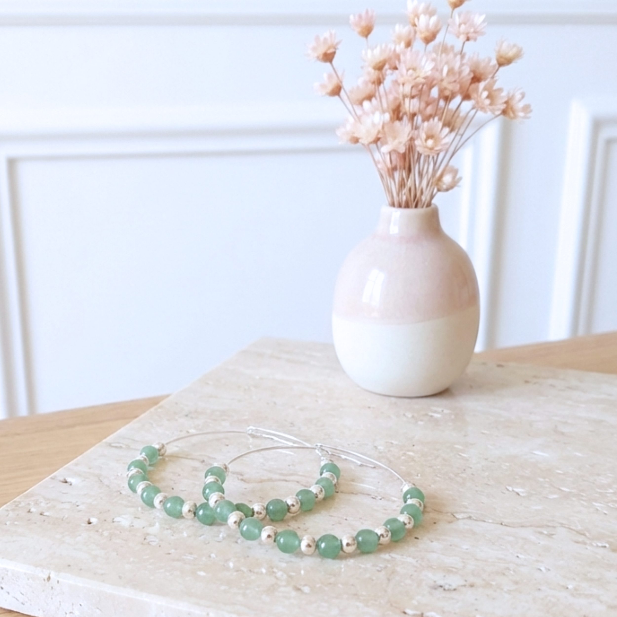 boucles-d-oreilles-creoles-femme-argent-massif-aventurine-verte-véritable-l-insolente-bijoux