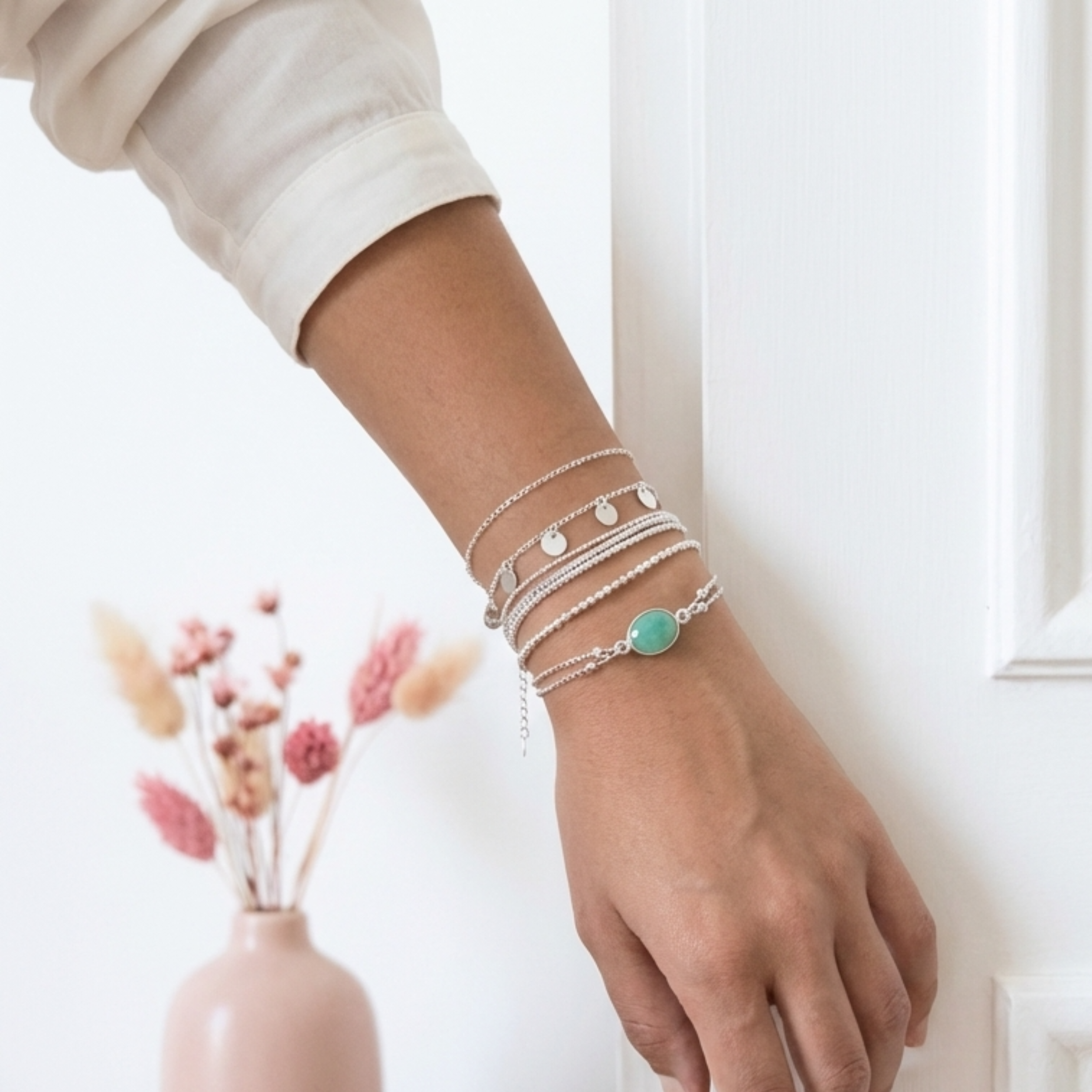 bracelet-argent-925-massif-femme-chaine-double-diamante-lithotherapie-chyroprase-véritable-l-insolente-bijoux