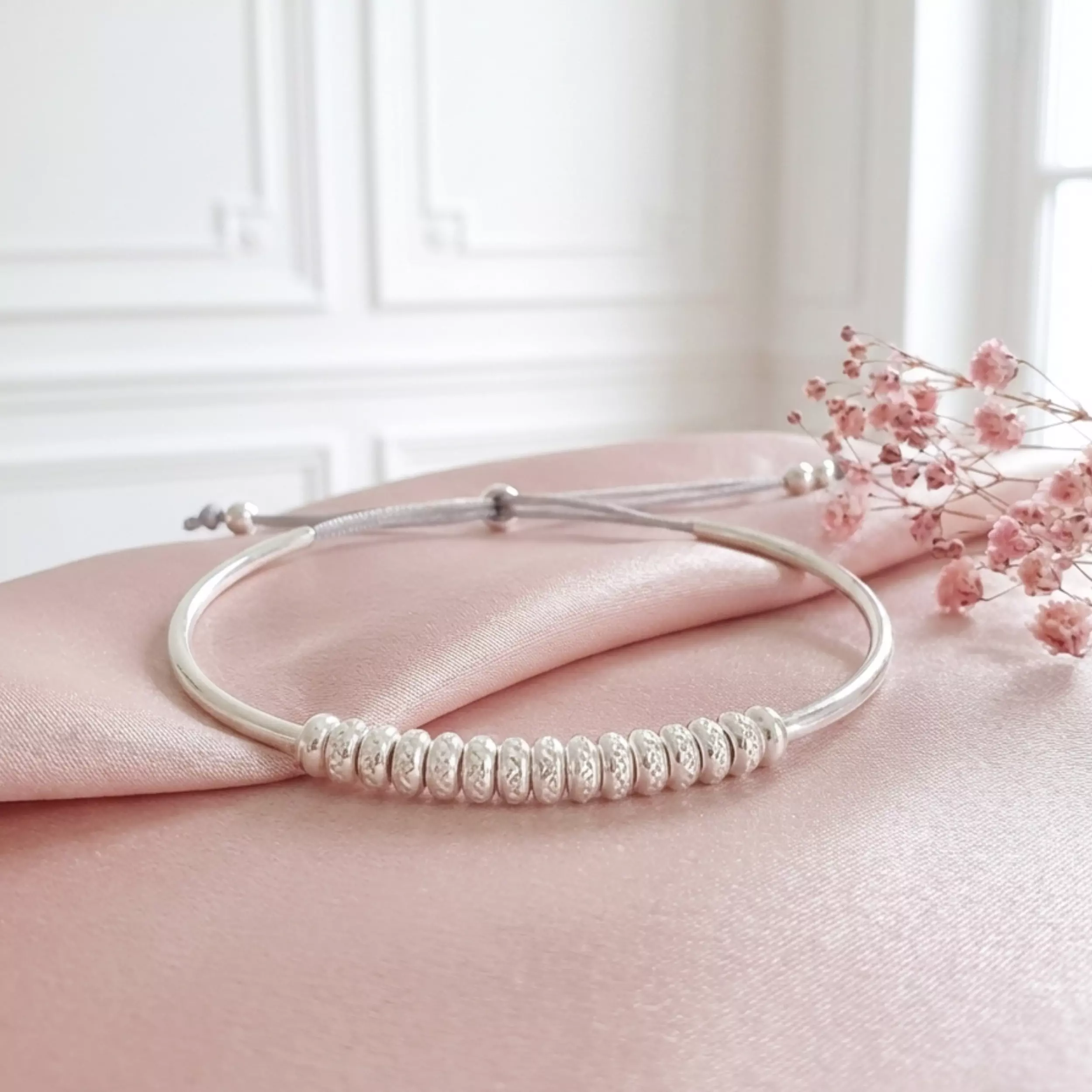 Bracelet jonc ANGELE argent 925 massif — L'Insolente Bijoux