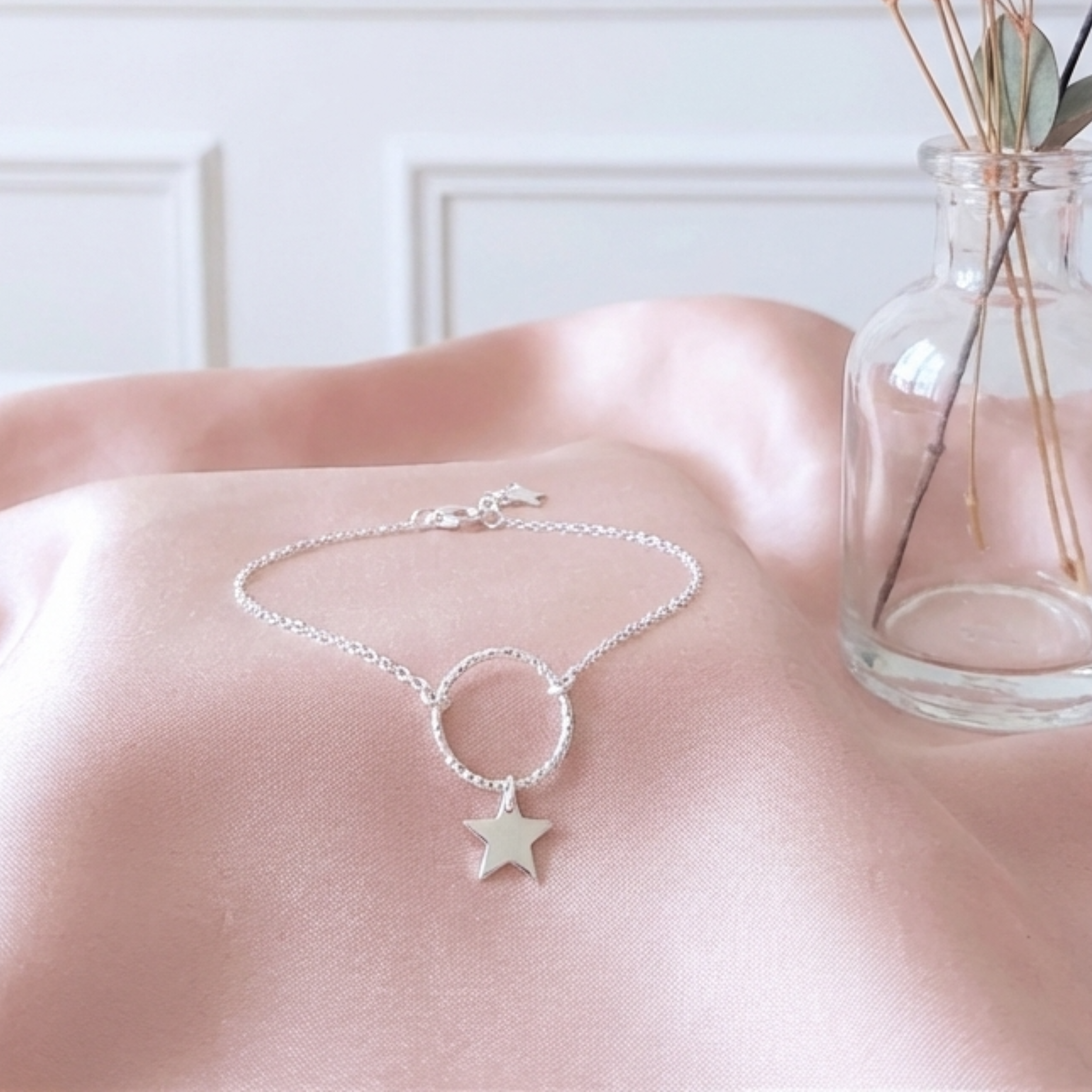 bracelet-chaine-argent-massif-925-breloque-etoile-cercle-diamanté-l-insolente-bijoux