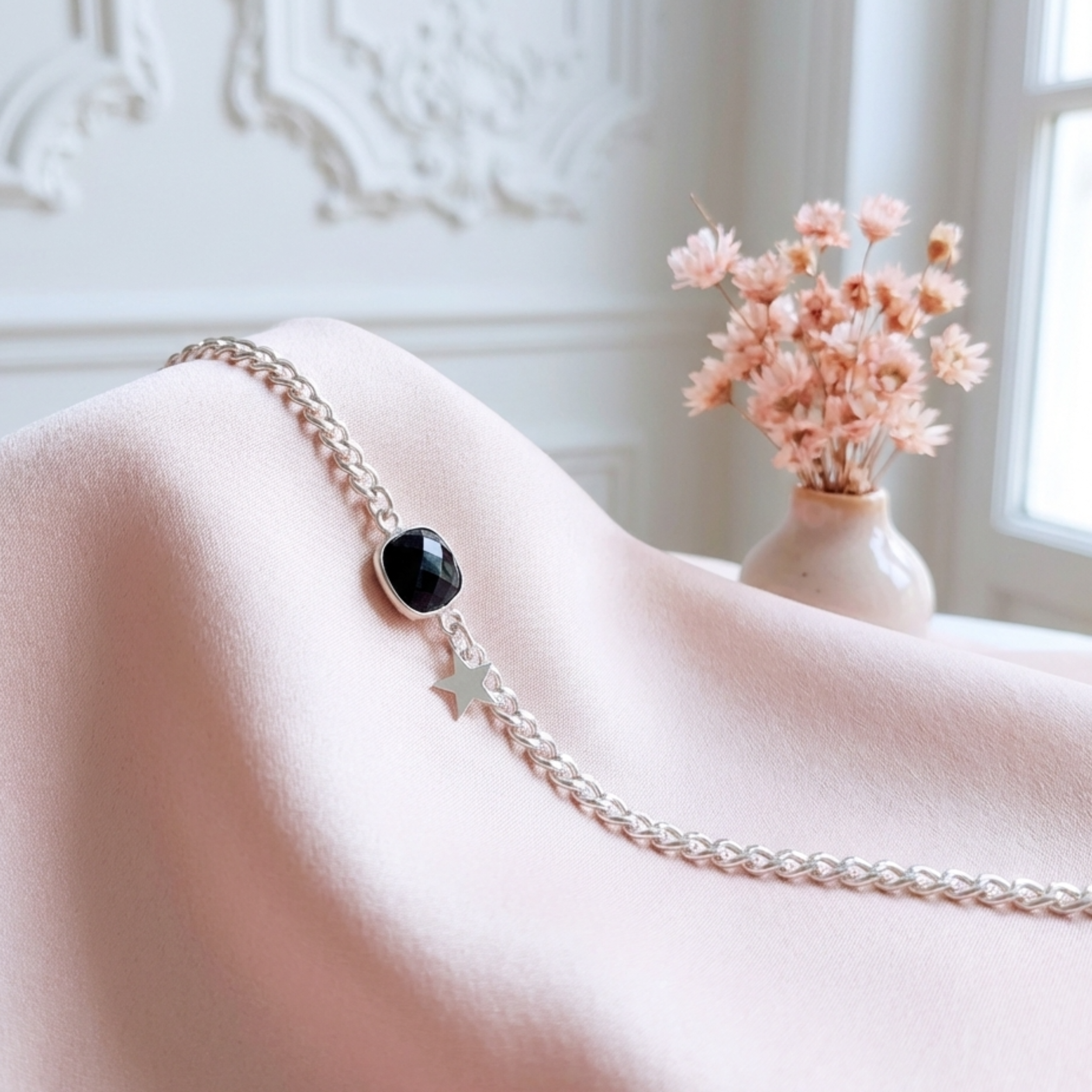 bracelet-argent-massif-925-chaine-gourmette-femme-onyx-noire-etoile-linsolente-bijoux
