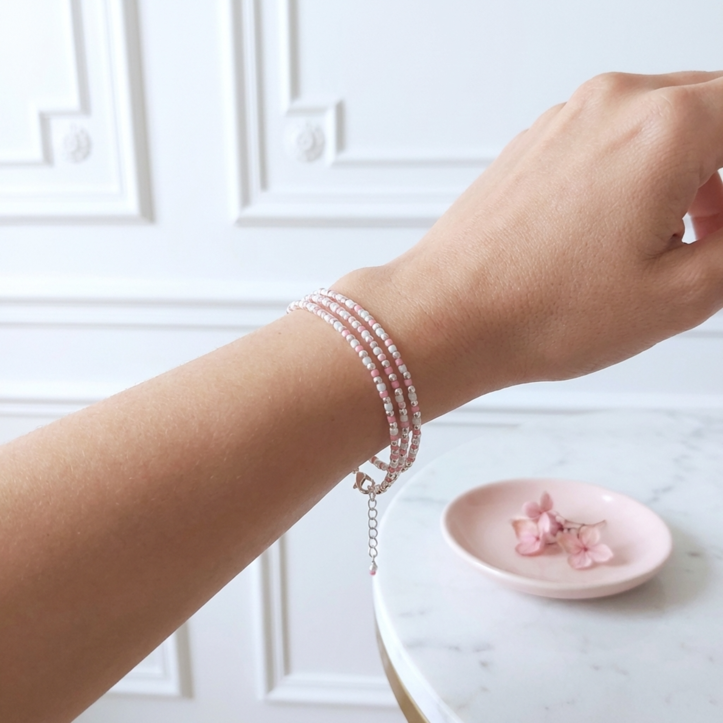 bracelet-argent-massif-925-femme-triple-rangs-perles-miyuki-rose-linsolente-bijoux