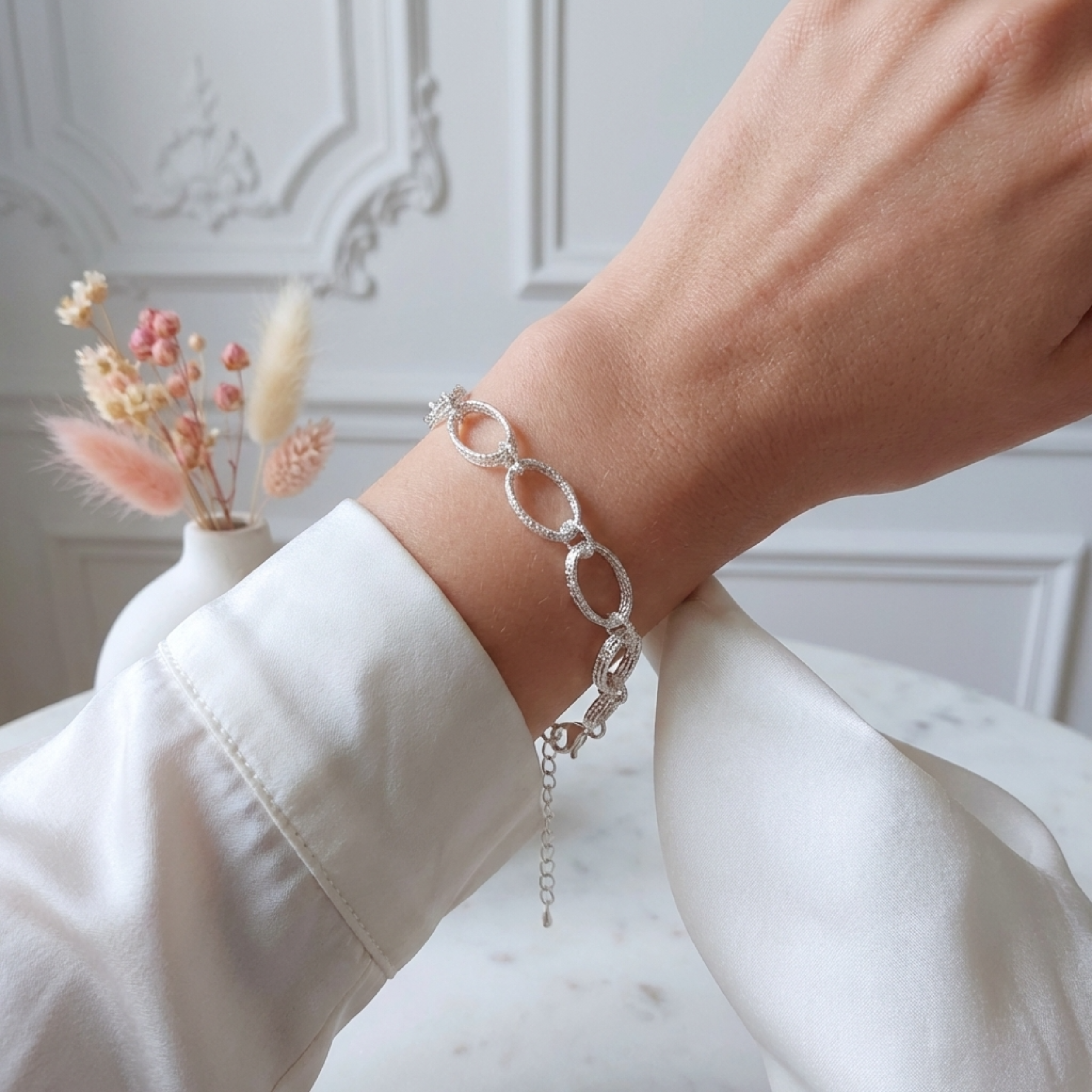 bracelet-femme-argent-massif-925-maillons-diamantés-linsolente-bijoux