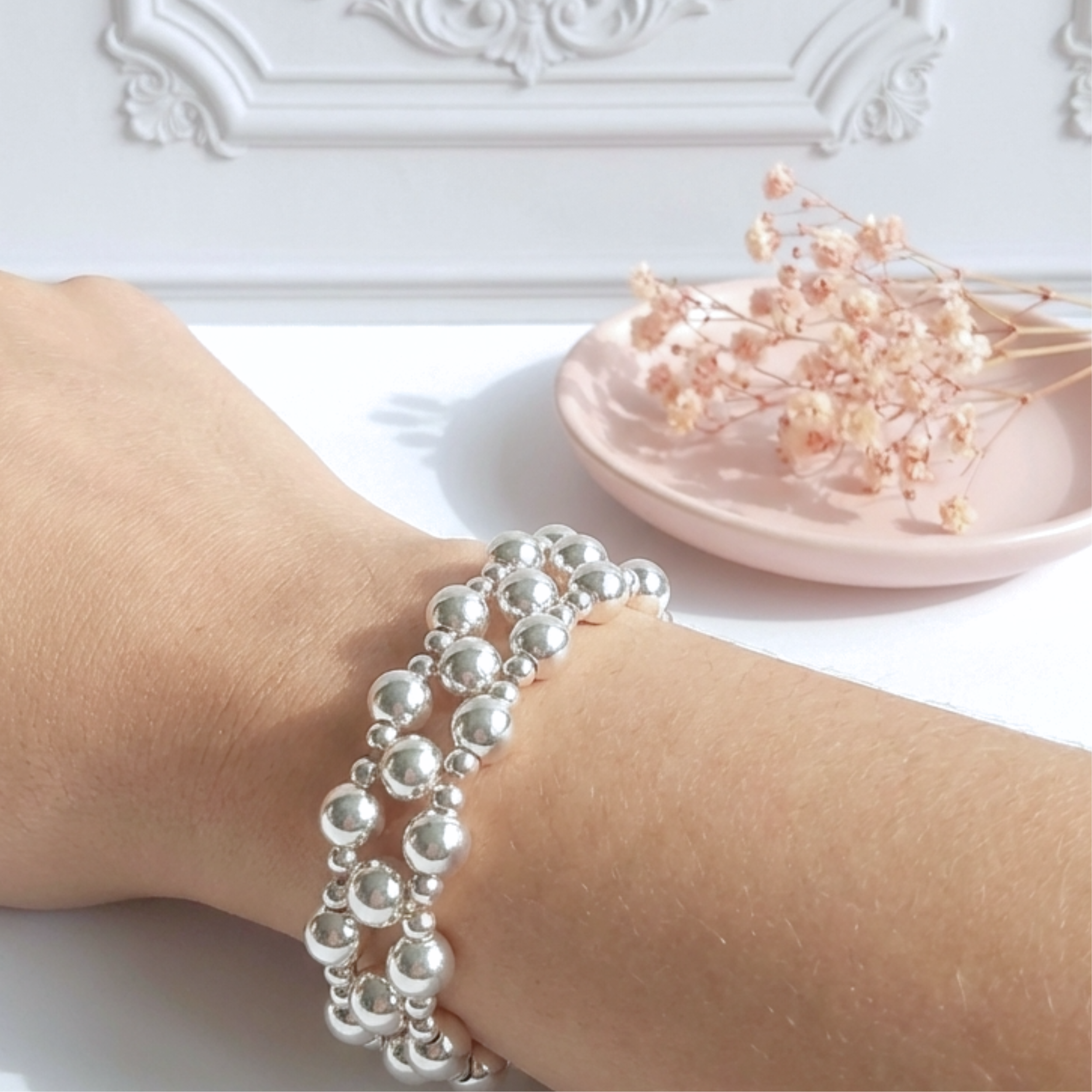 Bracelet manchette en argent sterlng 925 avec améthyste volette à