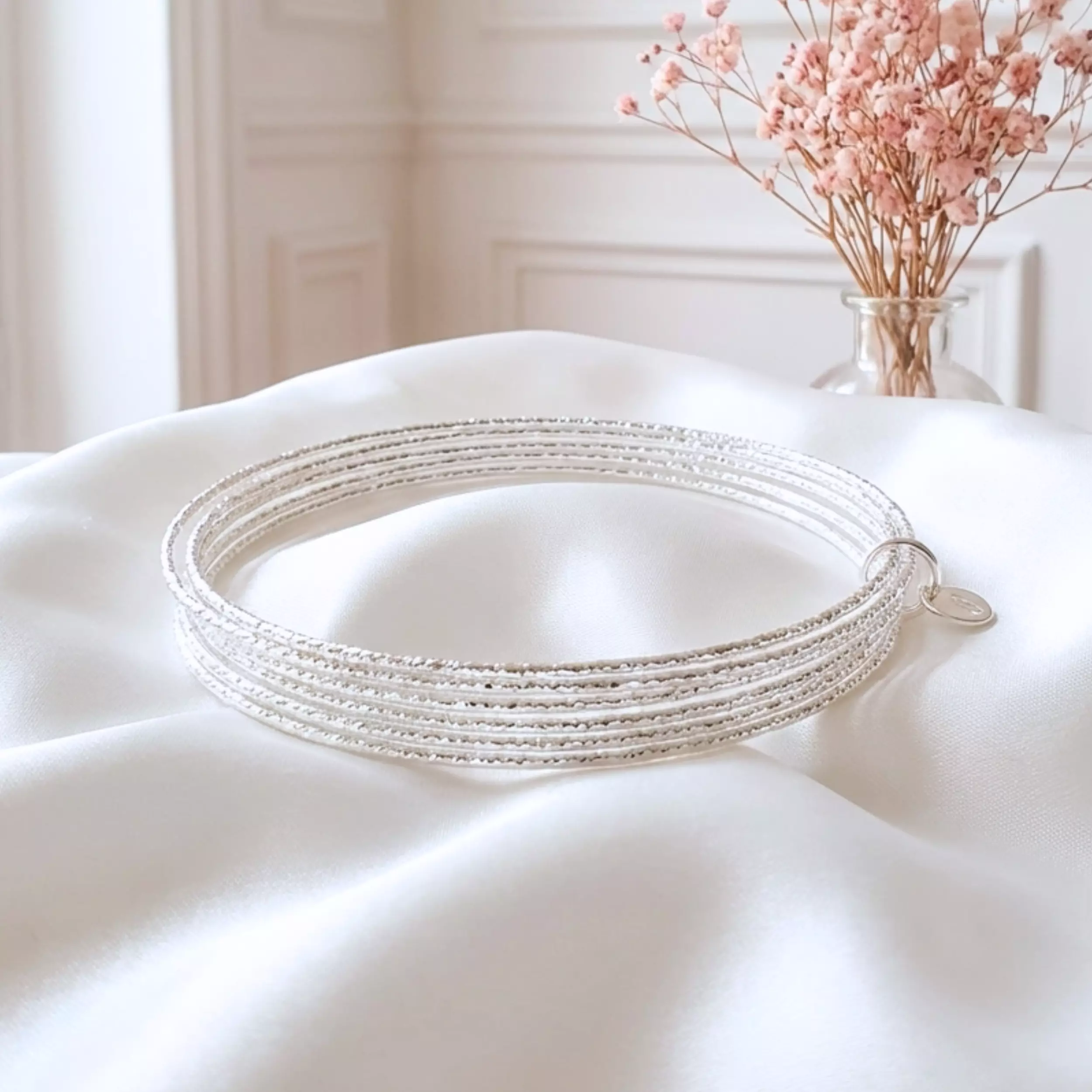 Bracelet jonc semainier ROMANE argent 925 massif — L'Insolente Bijoux