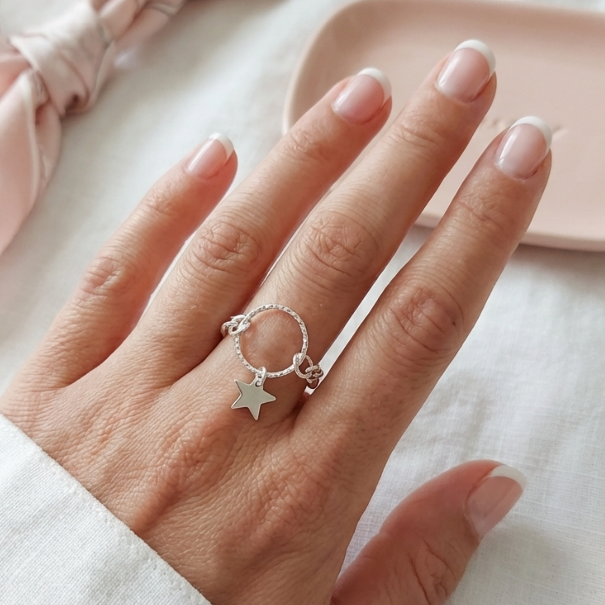 bague-argent-massif-925-chaine-anneau-diamanté-étoile-l-insolente-bijoux