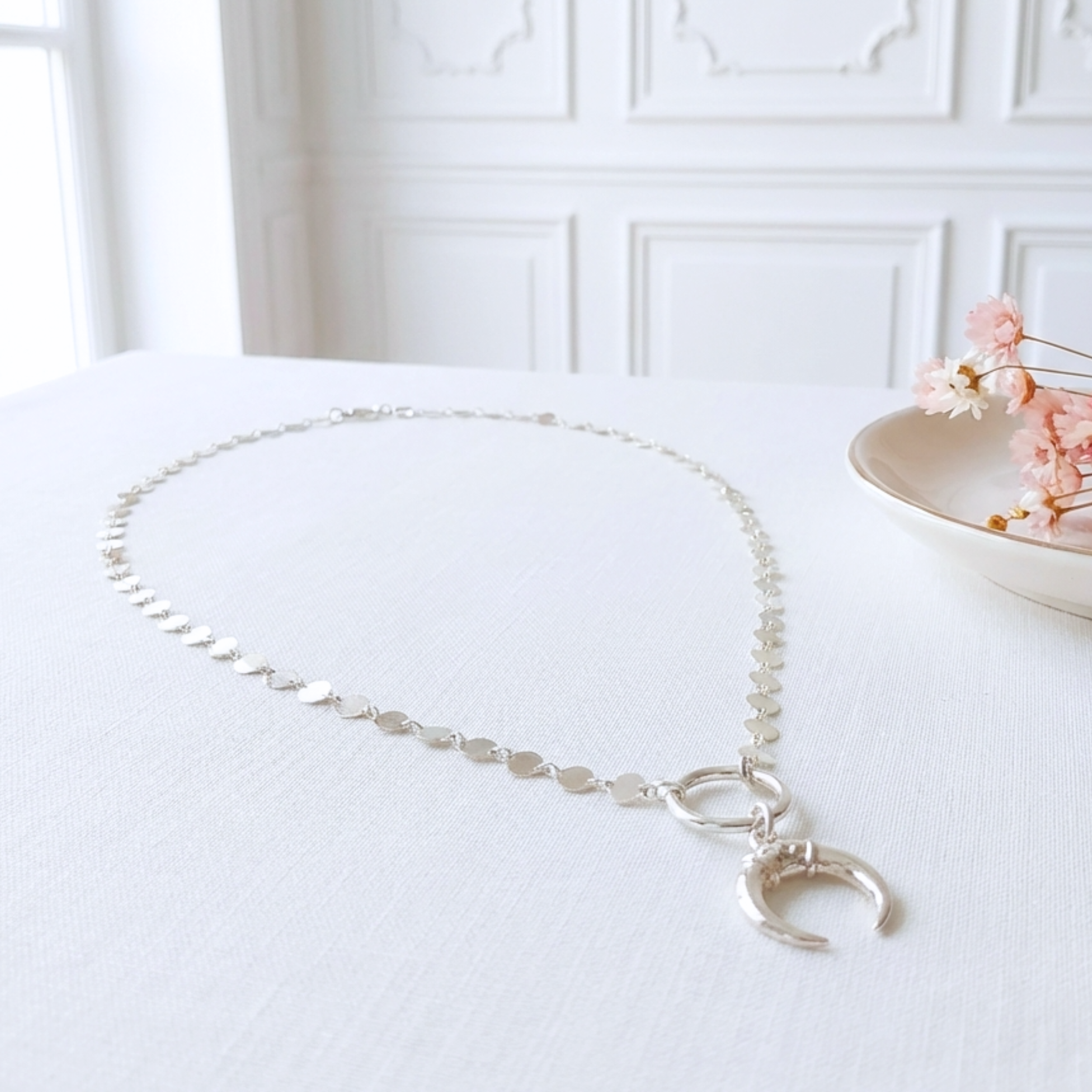 collier-argent-massif-925-femme-chaine-pastille-corne-linsolente-bijoux