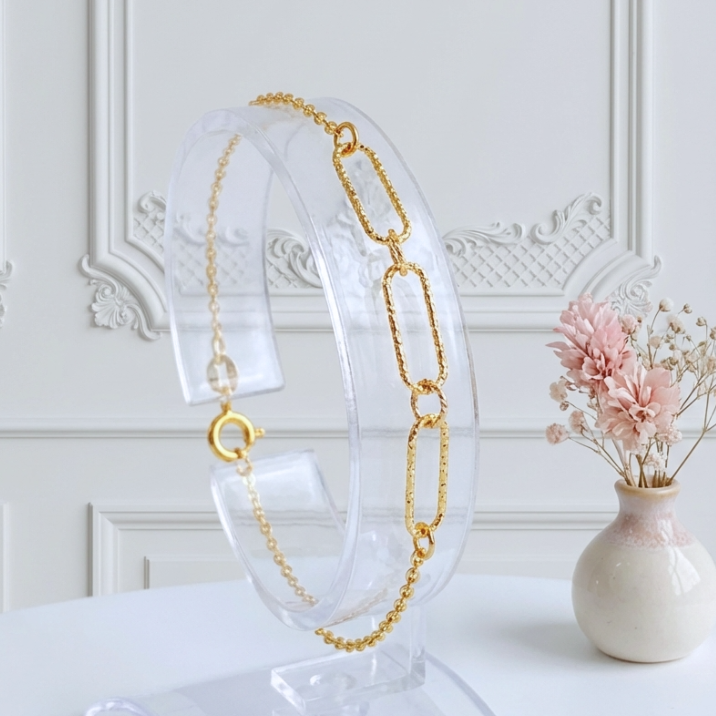 bracelet-femme-plaqué-or-maillons-diamantés-hyper-brillants-linsolente-bijoux-français