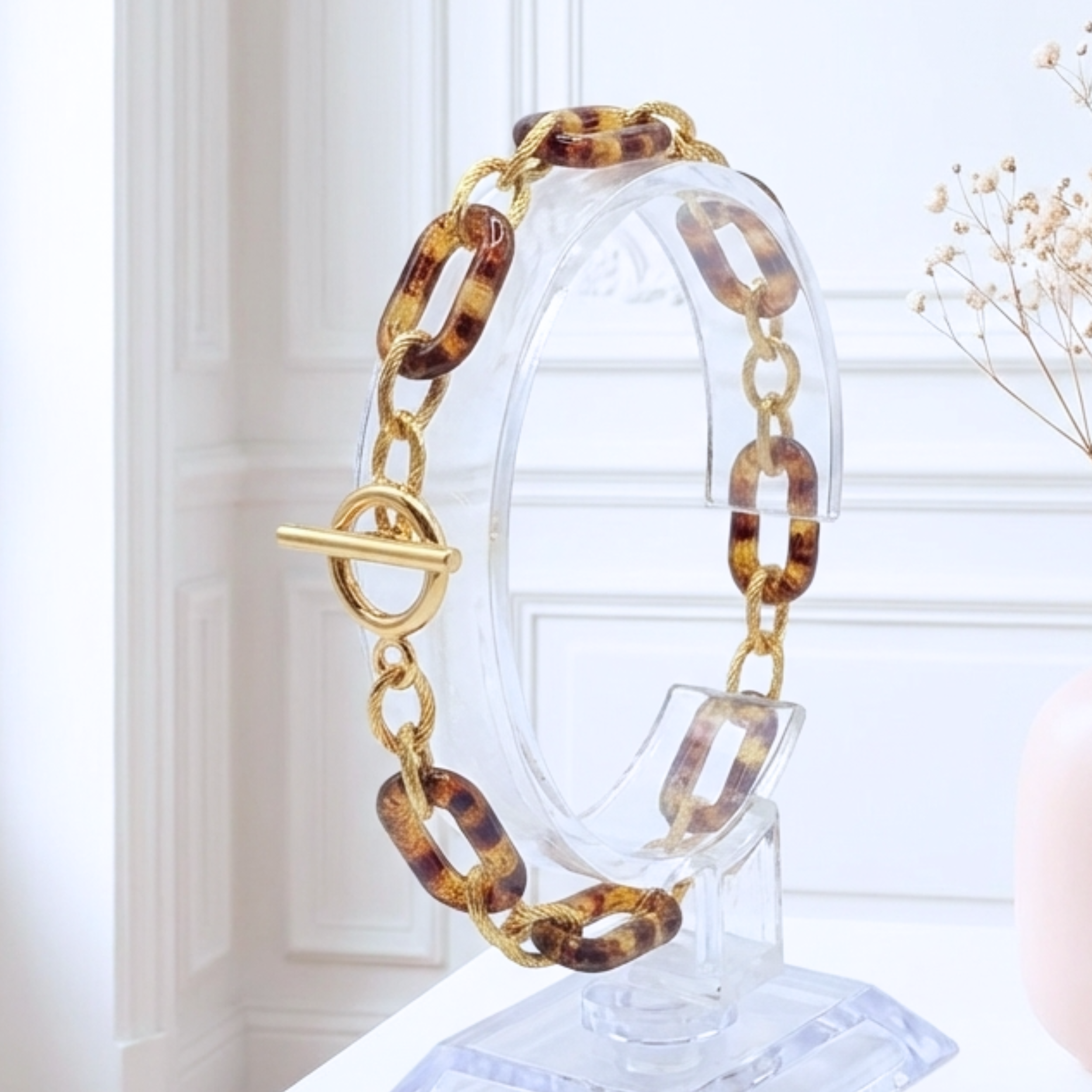 bracelet-acier-inoxydable-doré-femme-maillon-acrylique-ecaille-l-insolente-bijoux