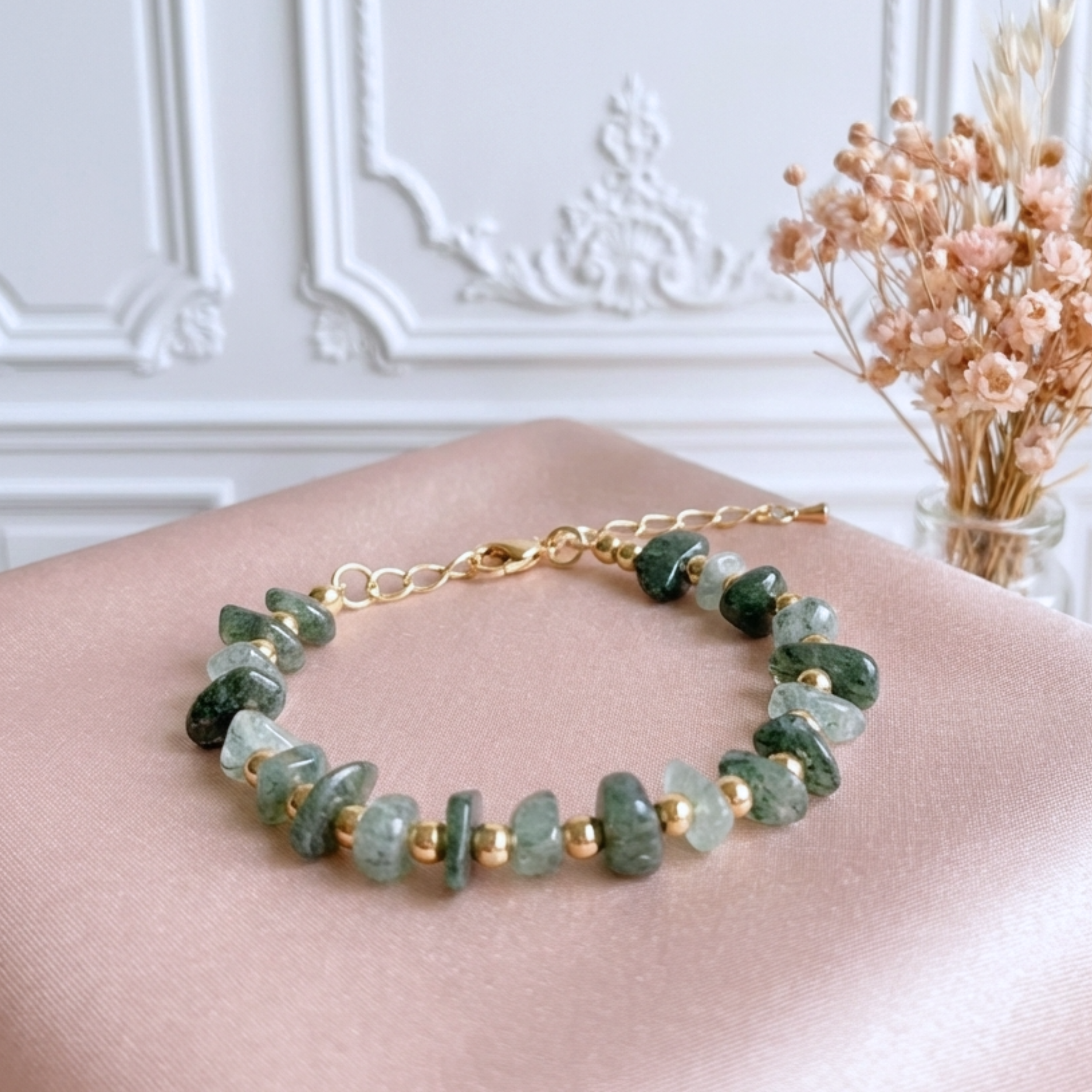 bracelet-femme-acier-inoxydable-agate-verte-lithotherapie-linsolente-bijoux