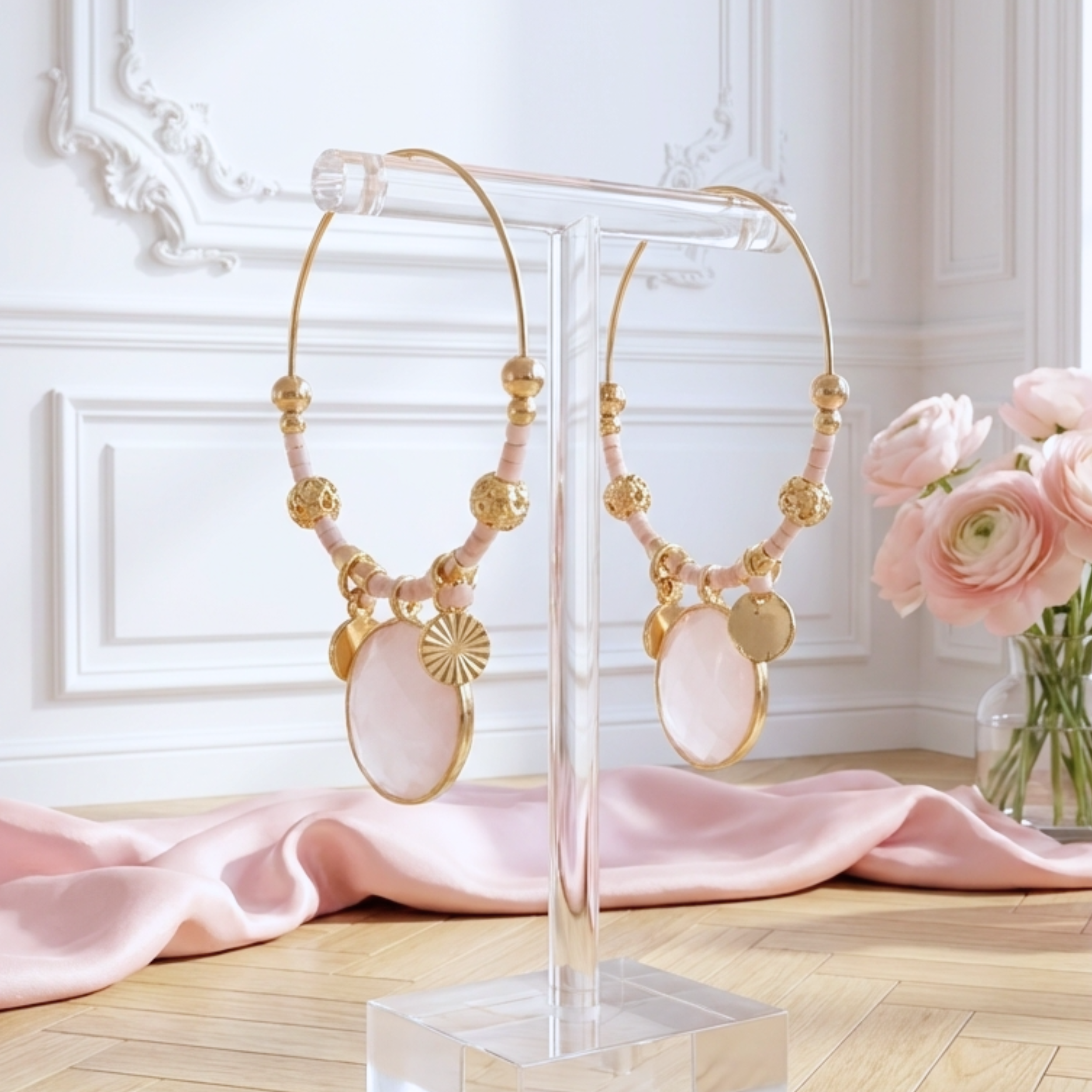 boucles-d-oreilles-creoles-gold-filled-quartz-rose-veritable-linsolente-bijoux (5)
