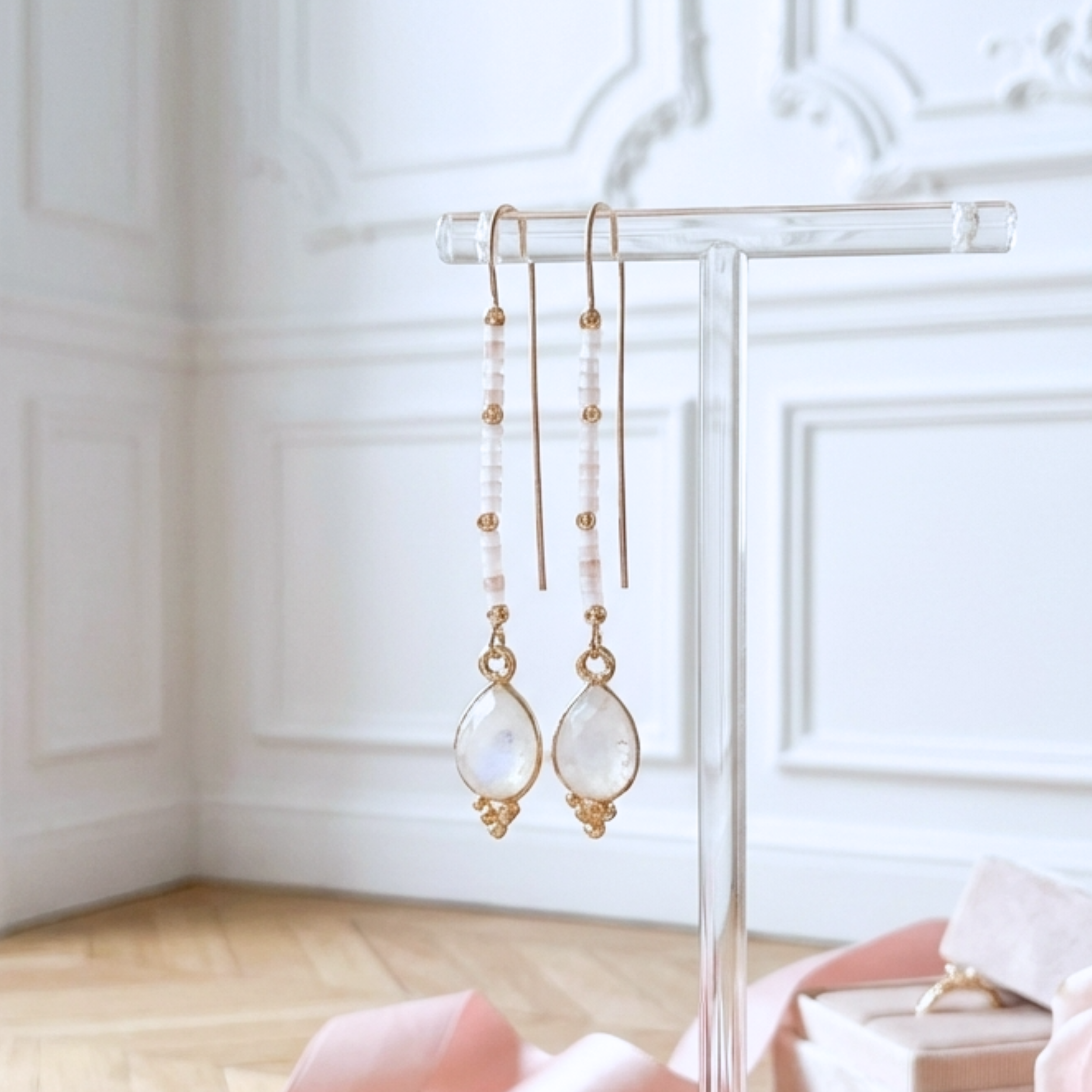 boucles-d-oreilles-gold-filled-pierre de lune-facettée-véritable-linsolente-bijoux