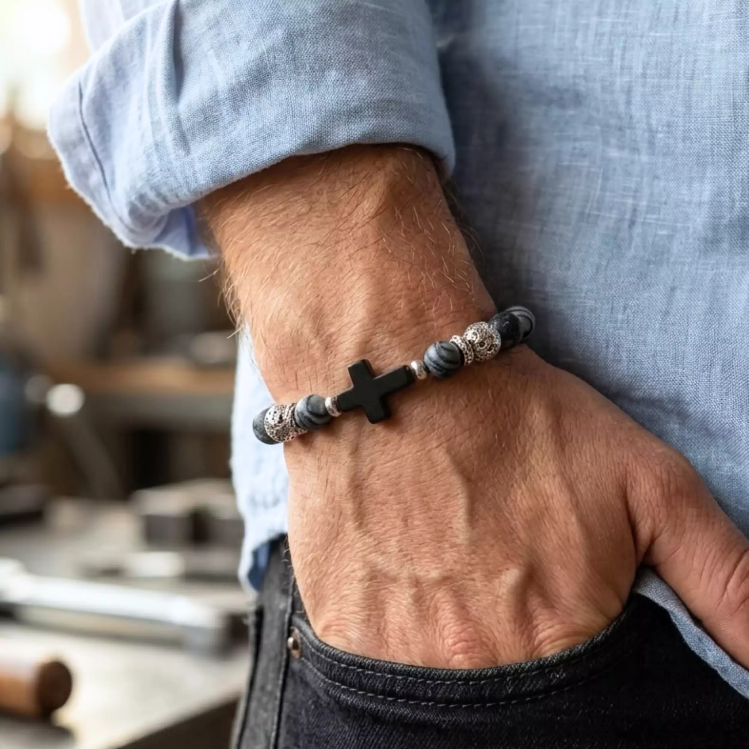Bracelet homme KARL en argent 925 — L'Insolente Bijoux