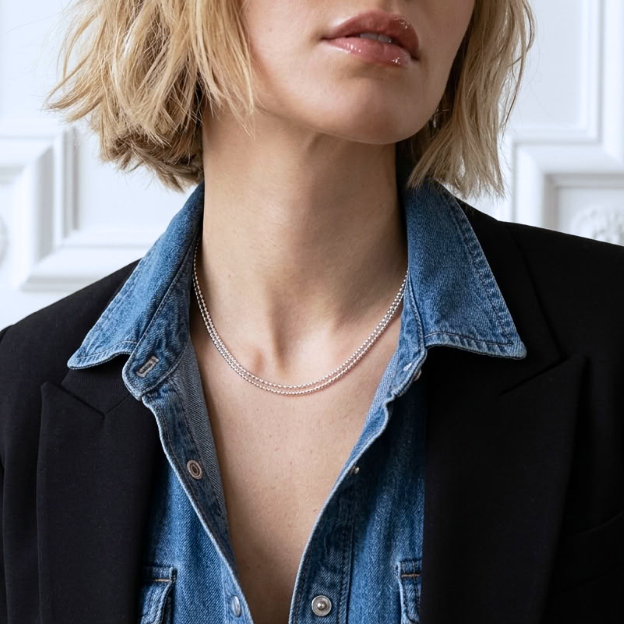 collier-femme-ras-de-cou-argent-massif-925-double-rangs-chaine-diamantee-boule-linsolente-bijoux