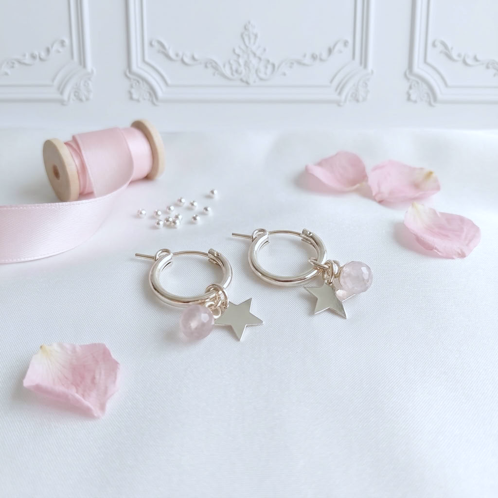 boucles-d-oreilles-creoles-argent-925-massif-etoile-quartz-rose-lithotherapie-femme-linsolente-bijoux (2)