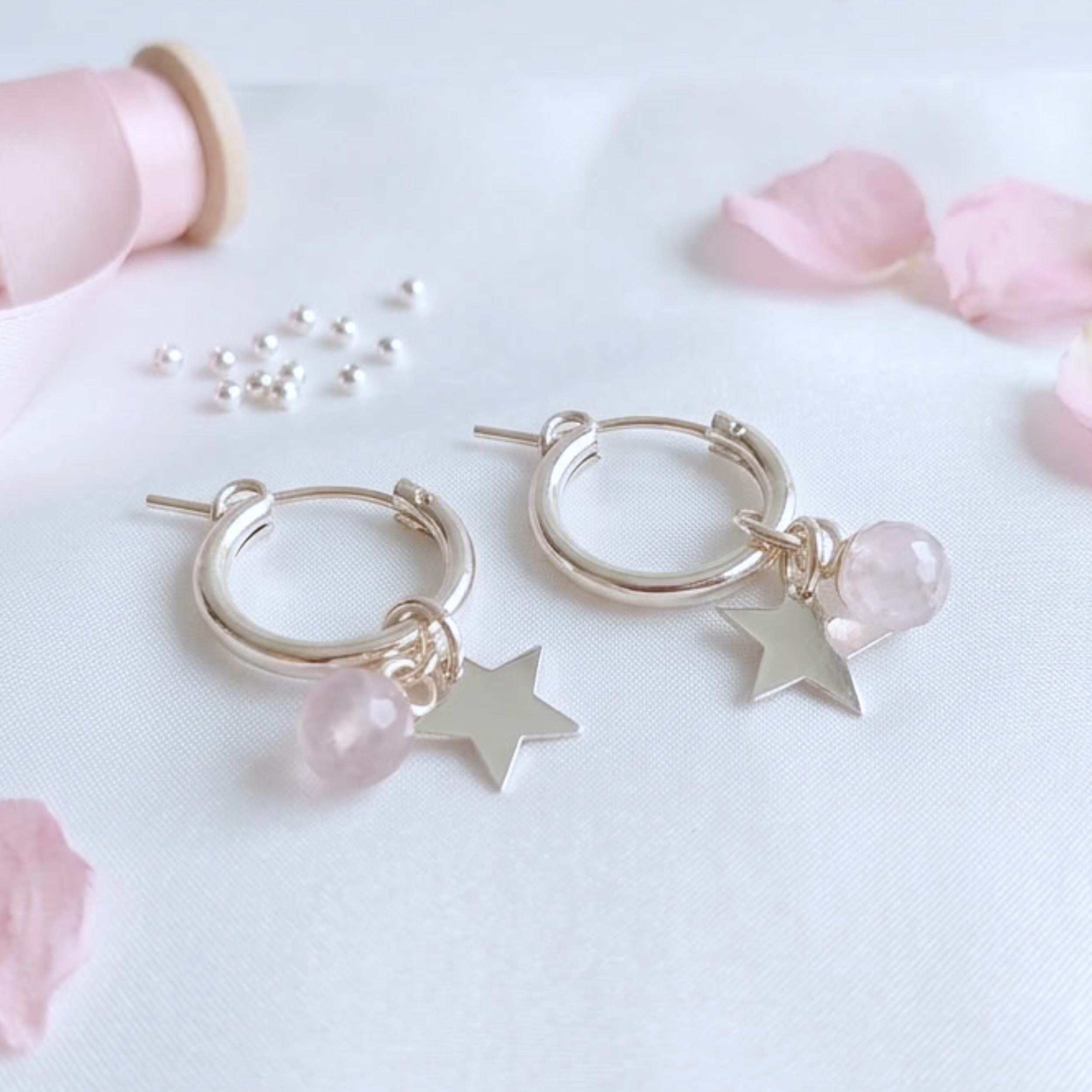 boucles-d-oreilles-creoles-argent-925-massif-etoile-quartz-rose-lithotherapie-femme-linsolente-bijoux