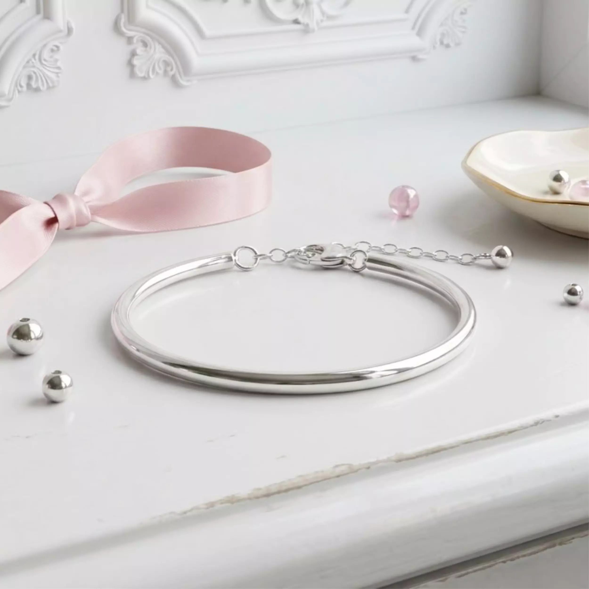 Bracelet jonc épais EVA argent 925 massif — L'Insolente Bijoux