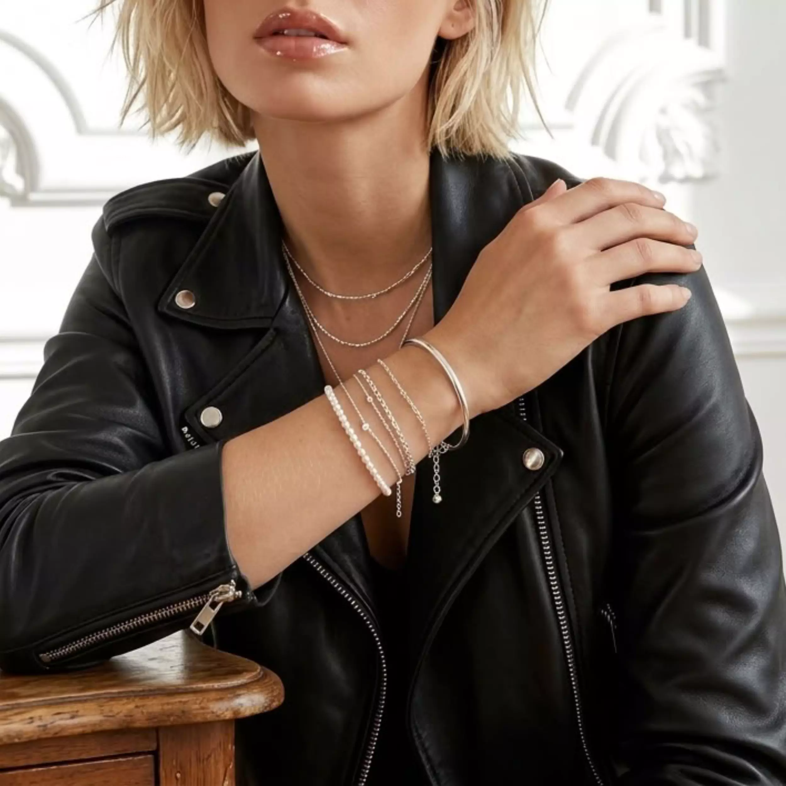 Bracelet jonc épais argent 925 massif femme — L'Insolente Bijoux