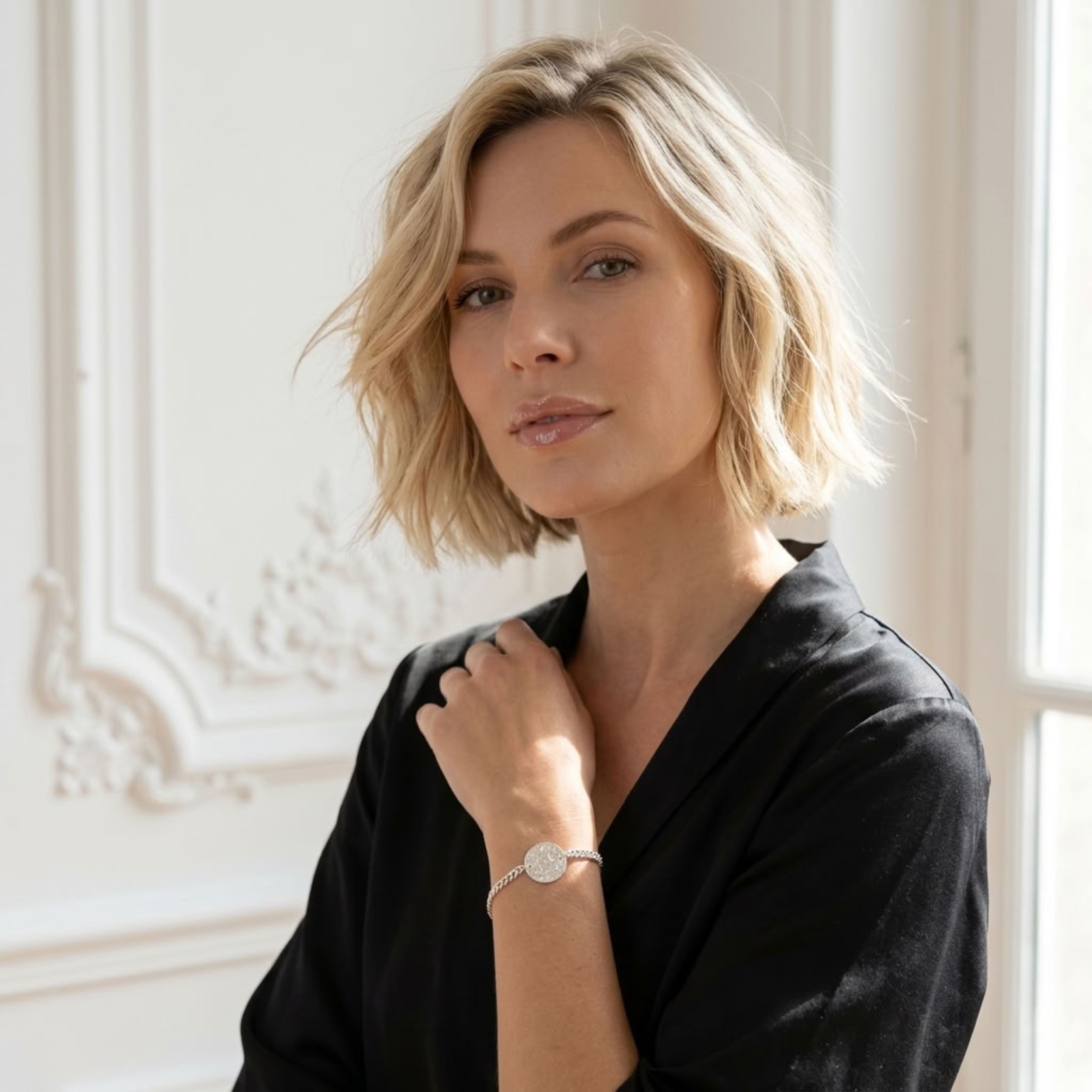 bracelet-chaine-argent-massif-925-chaine-gourmette-femme-medaille-martelée-rallonge-l-insolente-bijoux