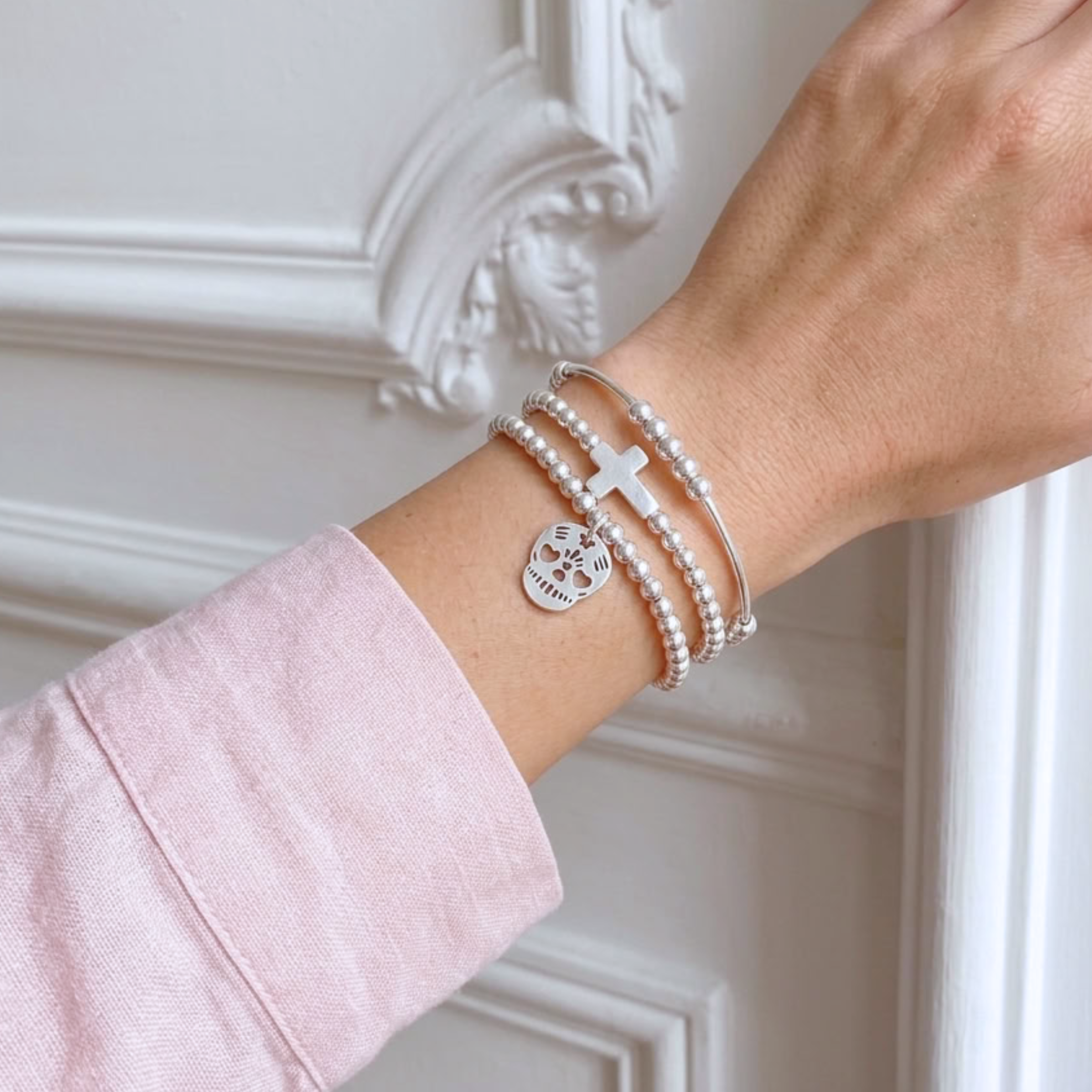 bracelet-perles-argent-925-massif-veritable-femme-elastique-tete-de-mort-calavera-massif-l-insolente-bijoux